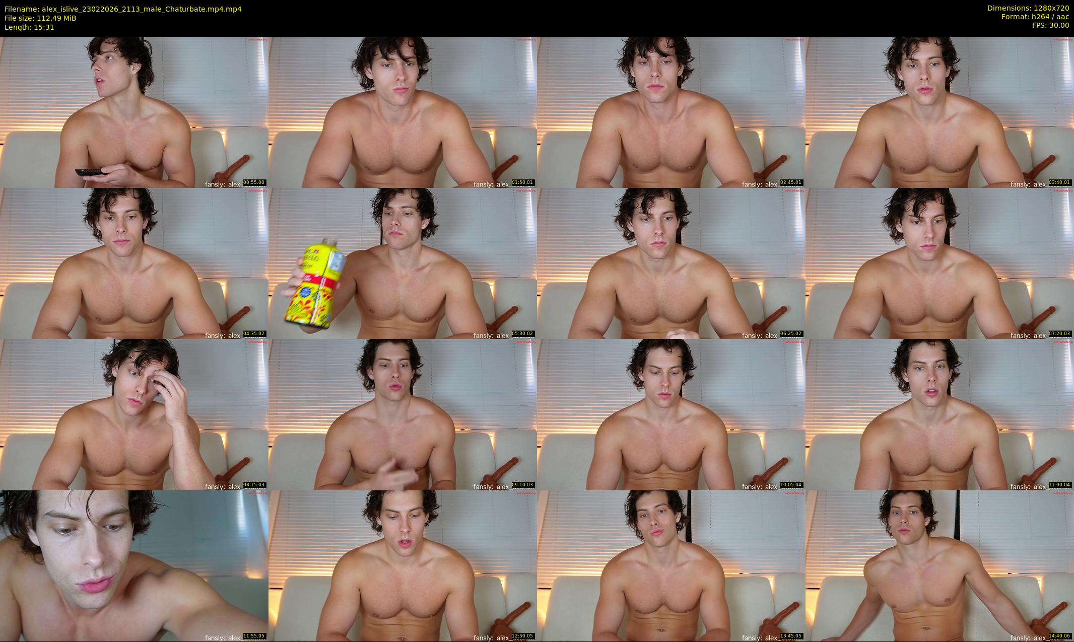 alex_islive — 16 minute Chaturbate male cam show recording, 720p, Feb 23, 2026