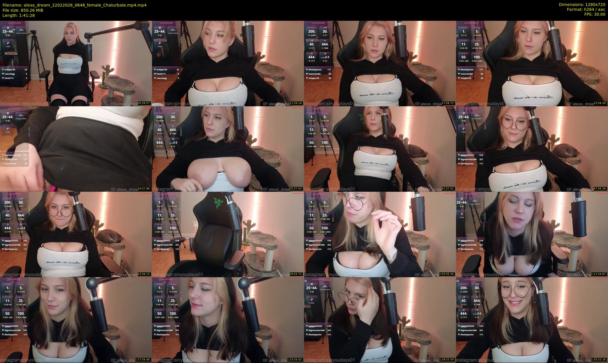 alexa_dream — 102 minute Chaturbate female cam show recording, 720p, Feb 22, 2026