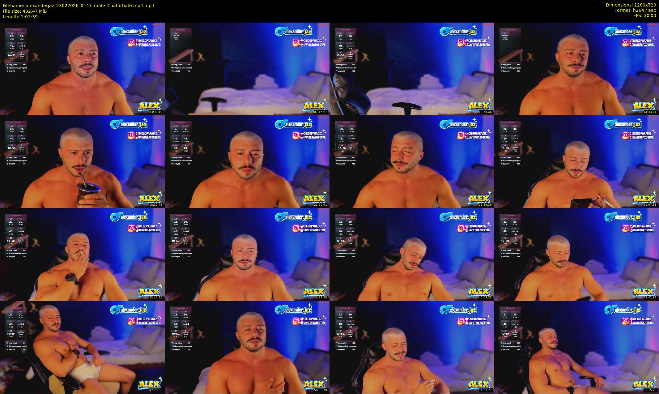 alexanderjaz — 62 minute Chaturbate male cam show recording, 720p, Feb 23, 2026