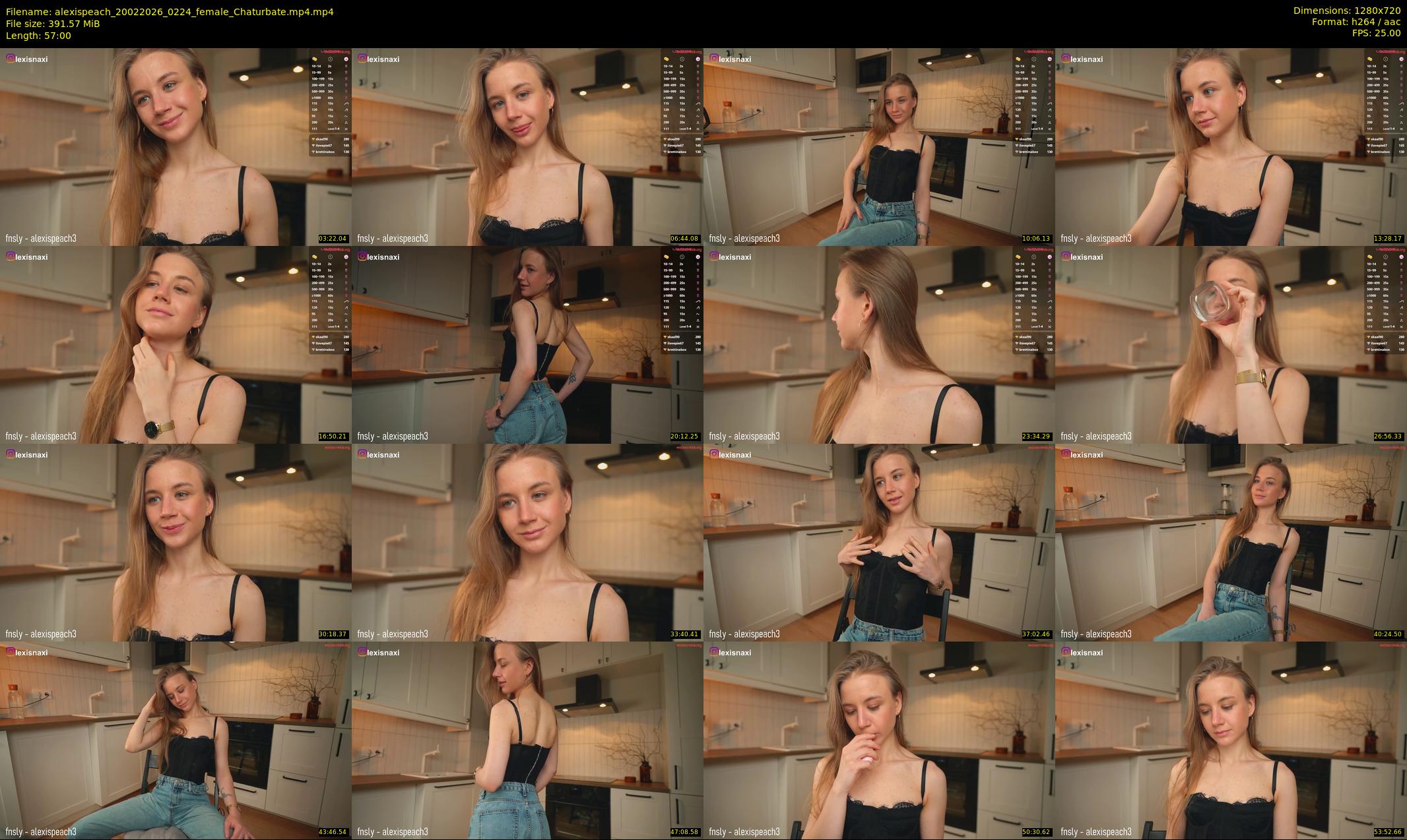 alexispeach — 57 minute Chaturbate female cam show recording, 720p, Feb 20, 2026