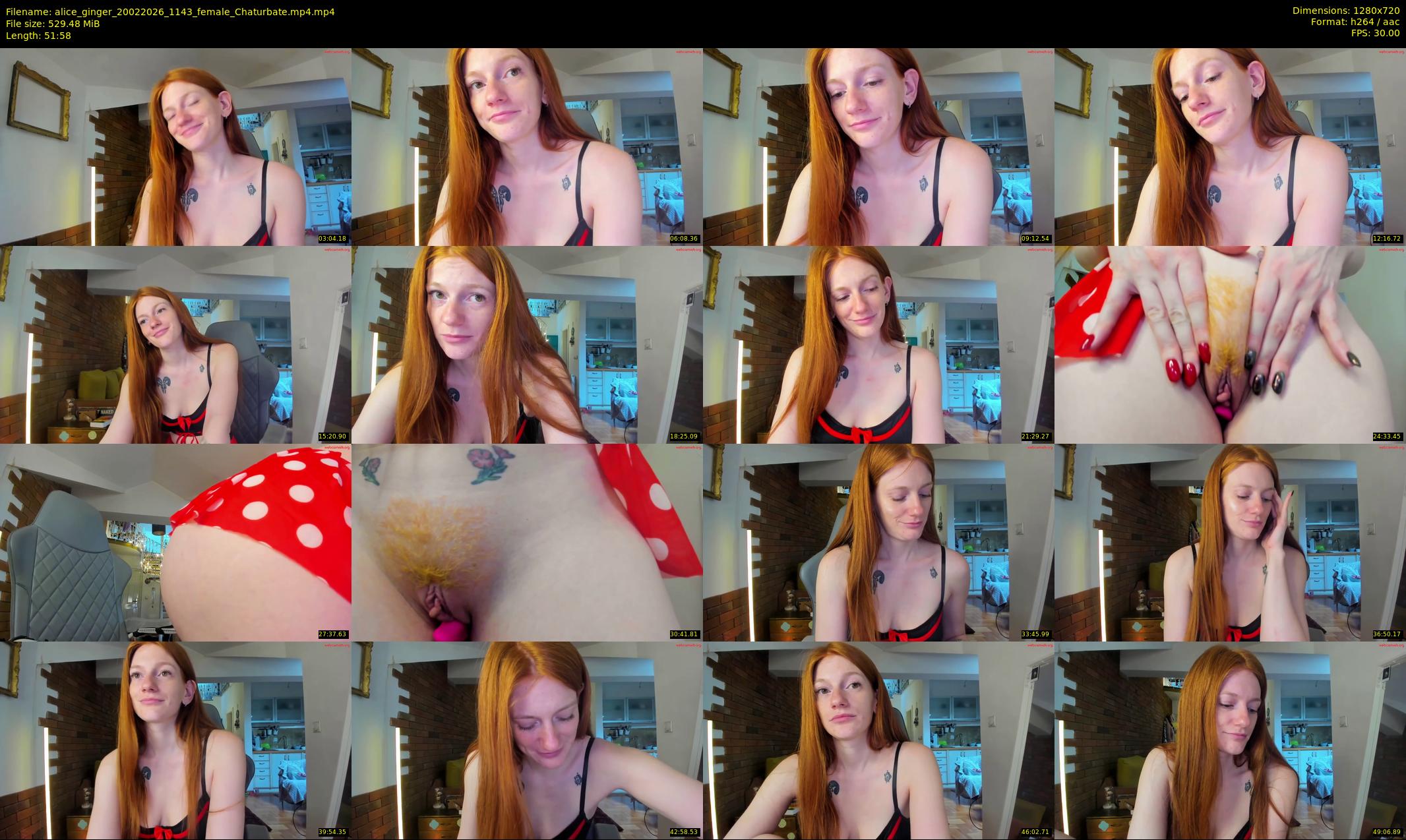 alice_ginger — 52 minute Chaturbate female cam show recording, 720p, Feb 20, 2026