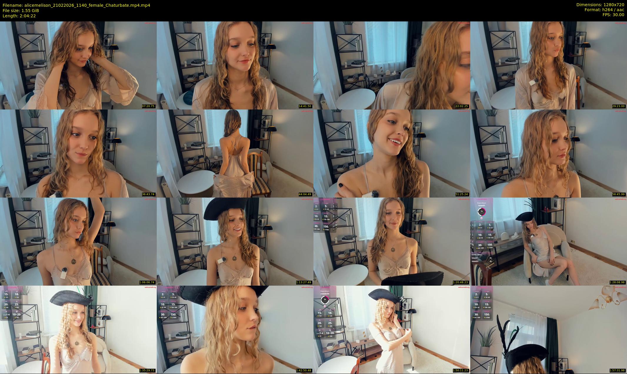alicemelison — 125 minute Chaturbate female cam show recording, 720p, Feb 21, 2026