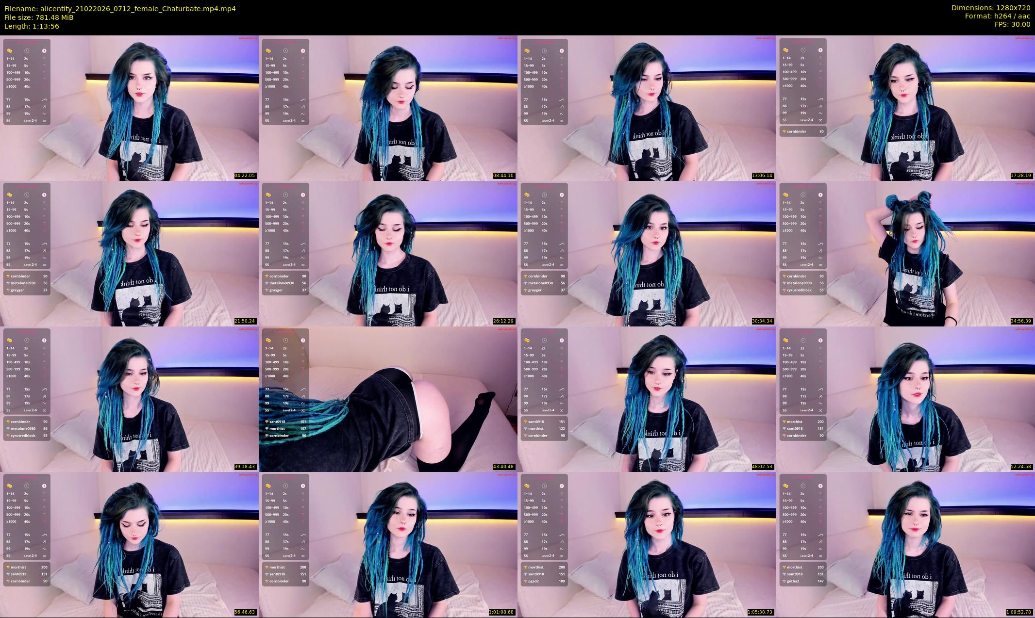 alicentity — 74 minute Chaturbate female cam show recording, 720p, Feb 21, 2026