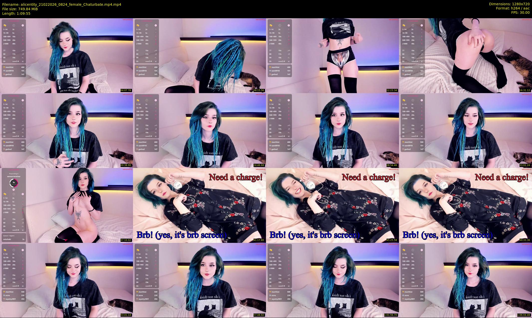 alicentity — 70 minute Chaturbate female cam show recording, 720p, Feb 21, 2026