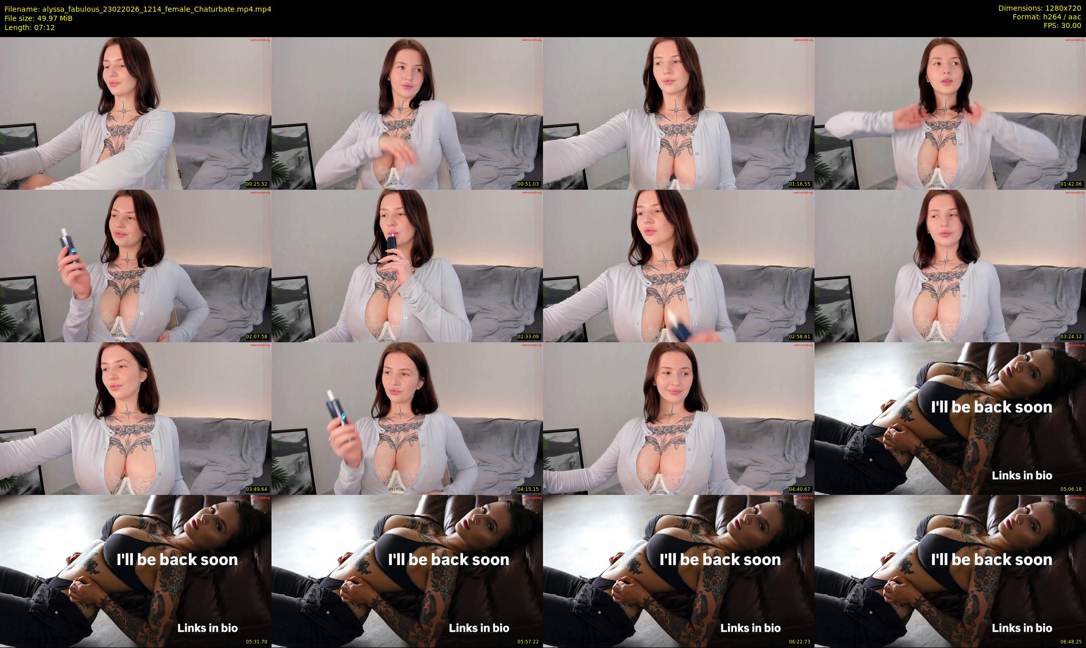 alyssa_fabulous — 8 minute Chaturbate female cam show recording, 720p, Feb 23, 2026
