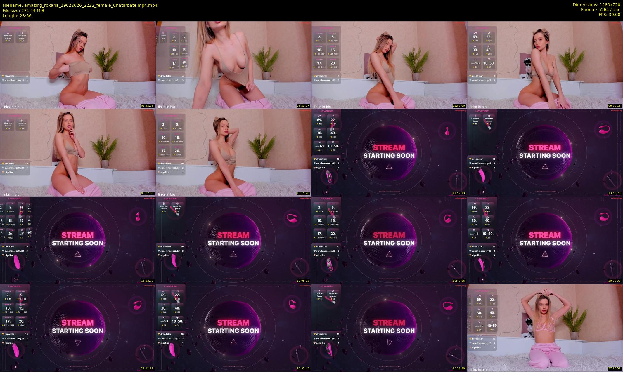 amazing_roxana — 29 minute Chaturbate female cam show recording, 720p, Feb 19, 2026