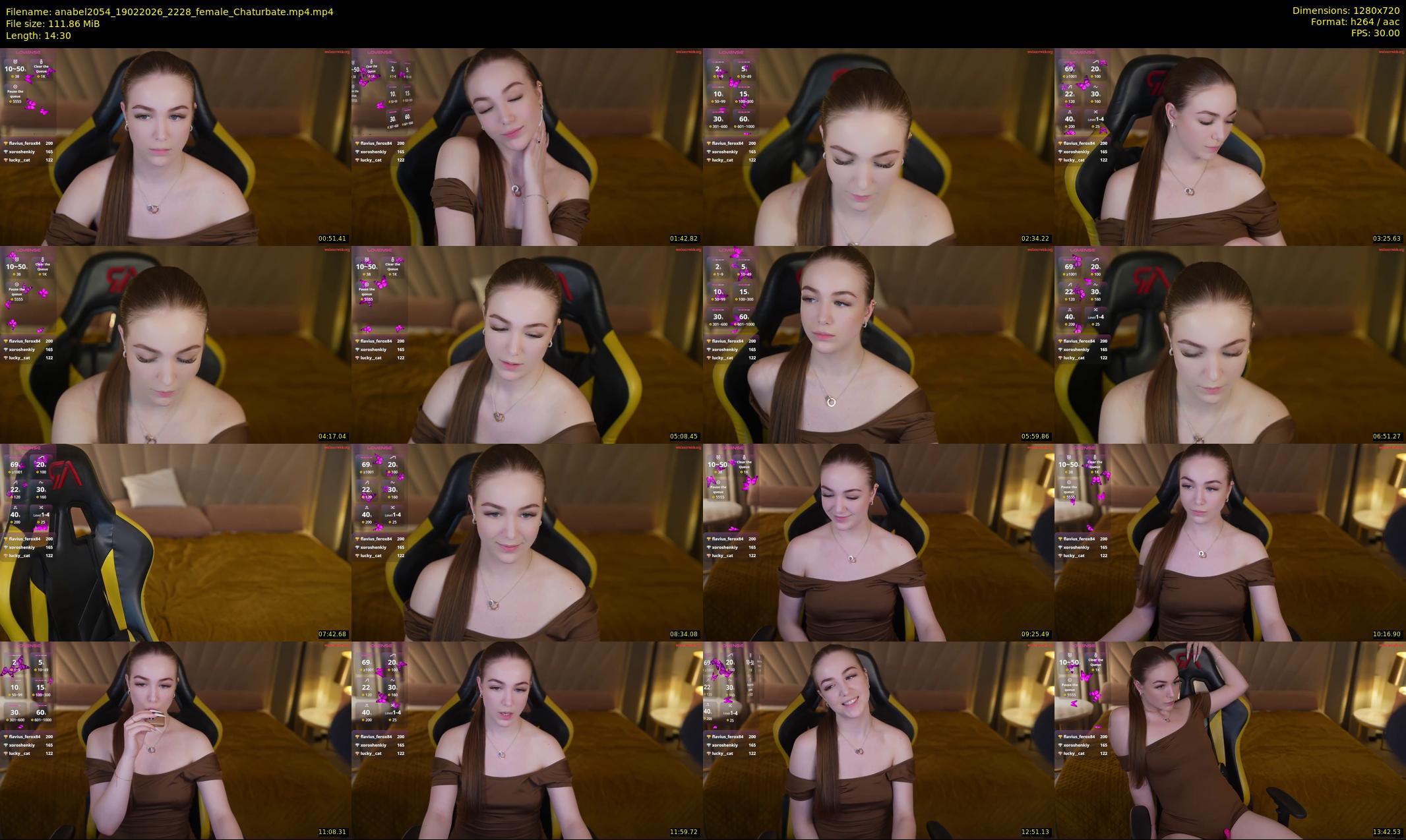 anabel2054 — 15 minute Chaturbate female cam show recording, 720p, Feb 19, 2026
