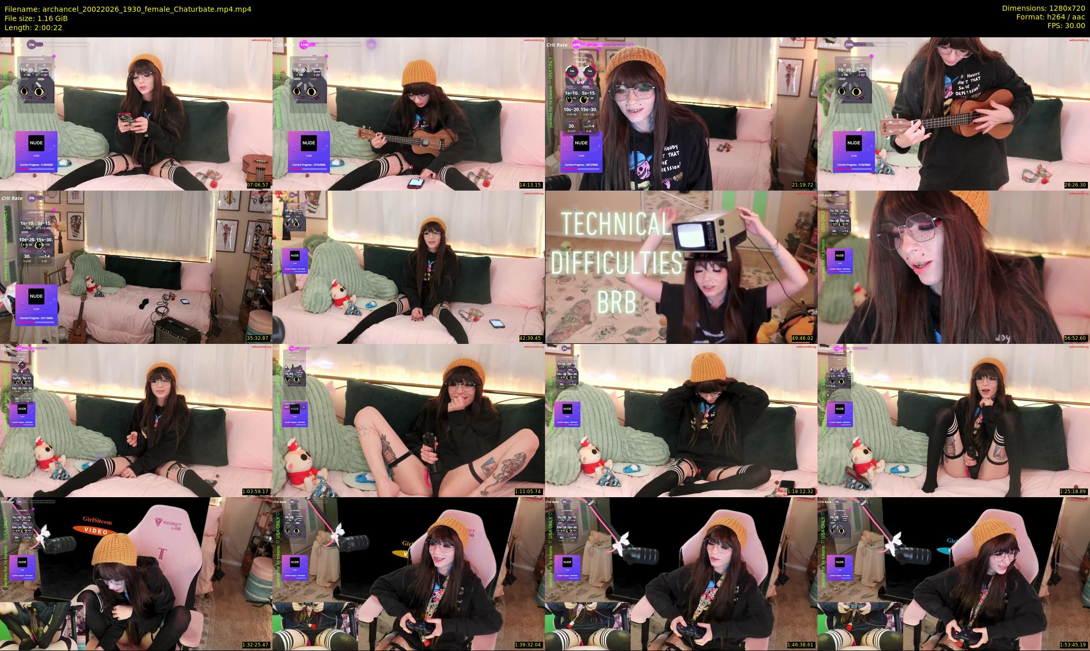 archancel — 121 minute Chaturbate female cam show recording, 720p, Feb 20, 2026