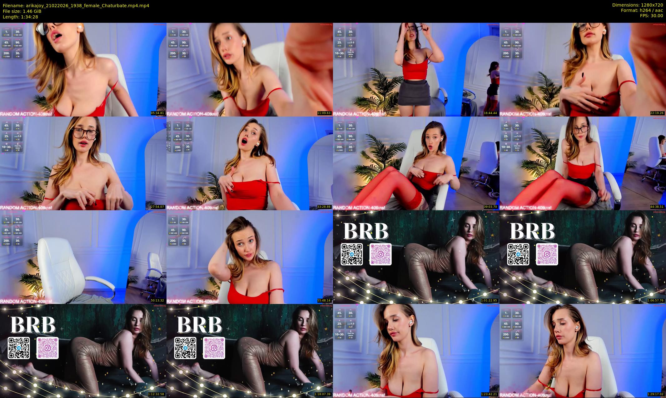 arikajoy — 95 minute Chaturbate female cam show recording, 720p, Feb 21, 2026