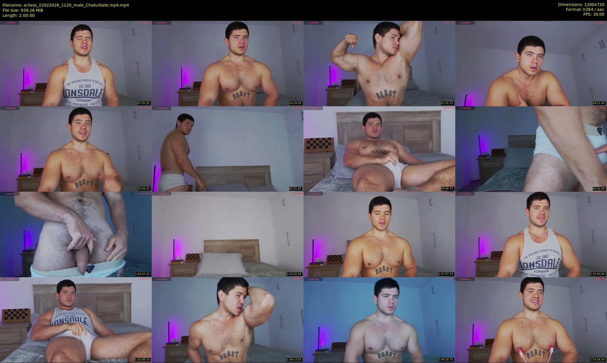 arilass — 120 minute Chaturbate male cam show recording, 720p, Feb 22, 2026