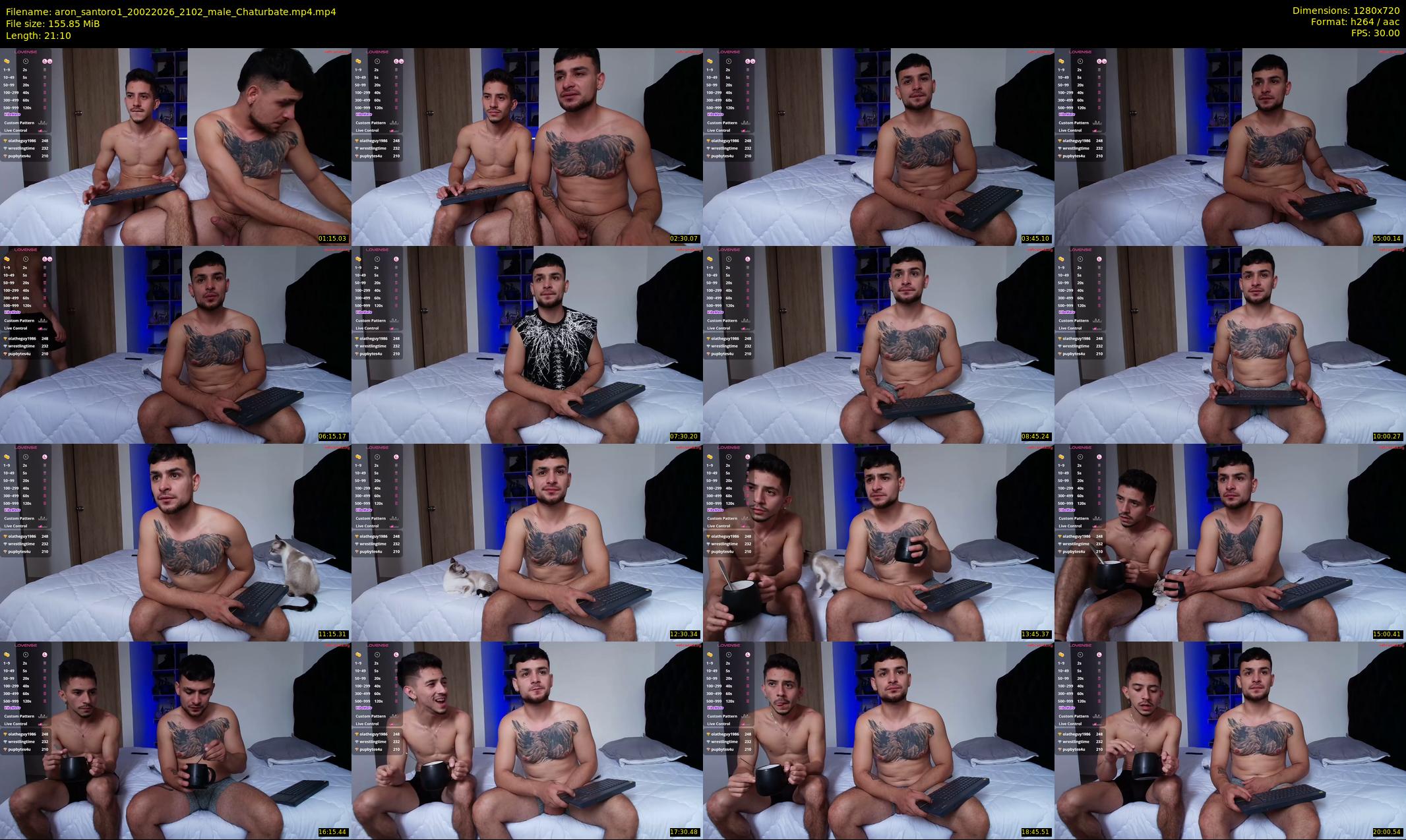aron_santoro1 — 22 minute Chaturbate male cam show recording, 720p, Feb 20, 2026
