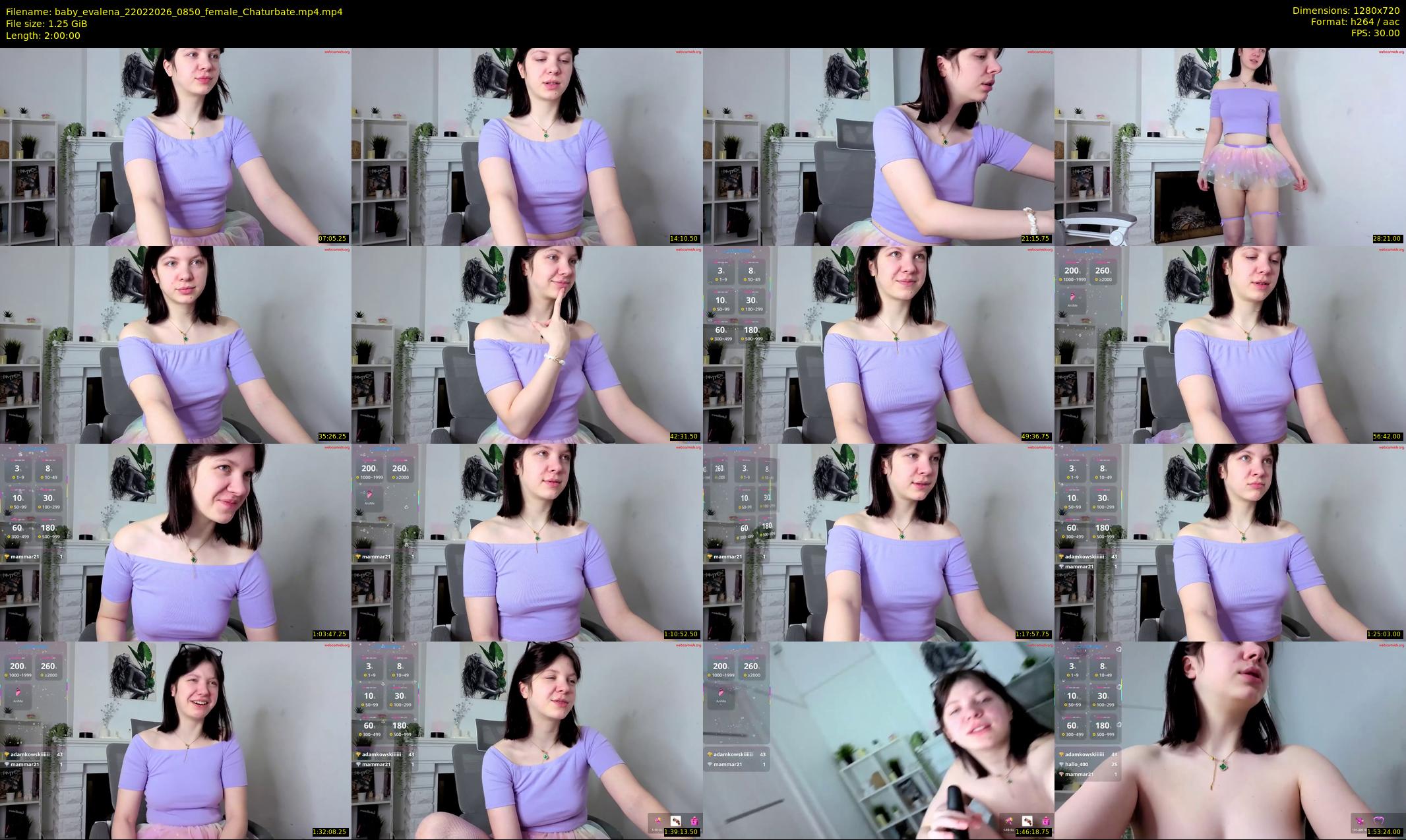 baby_evalena — 120 minute Chaturbate female cam show recording, 720p, Feb 22, 2026
