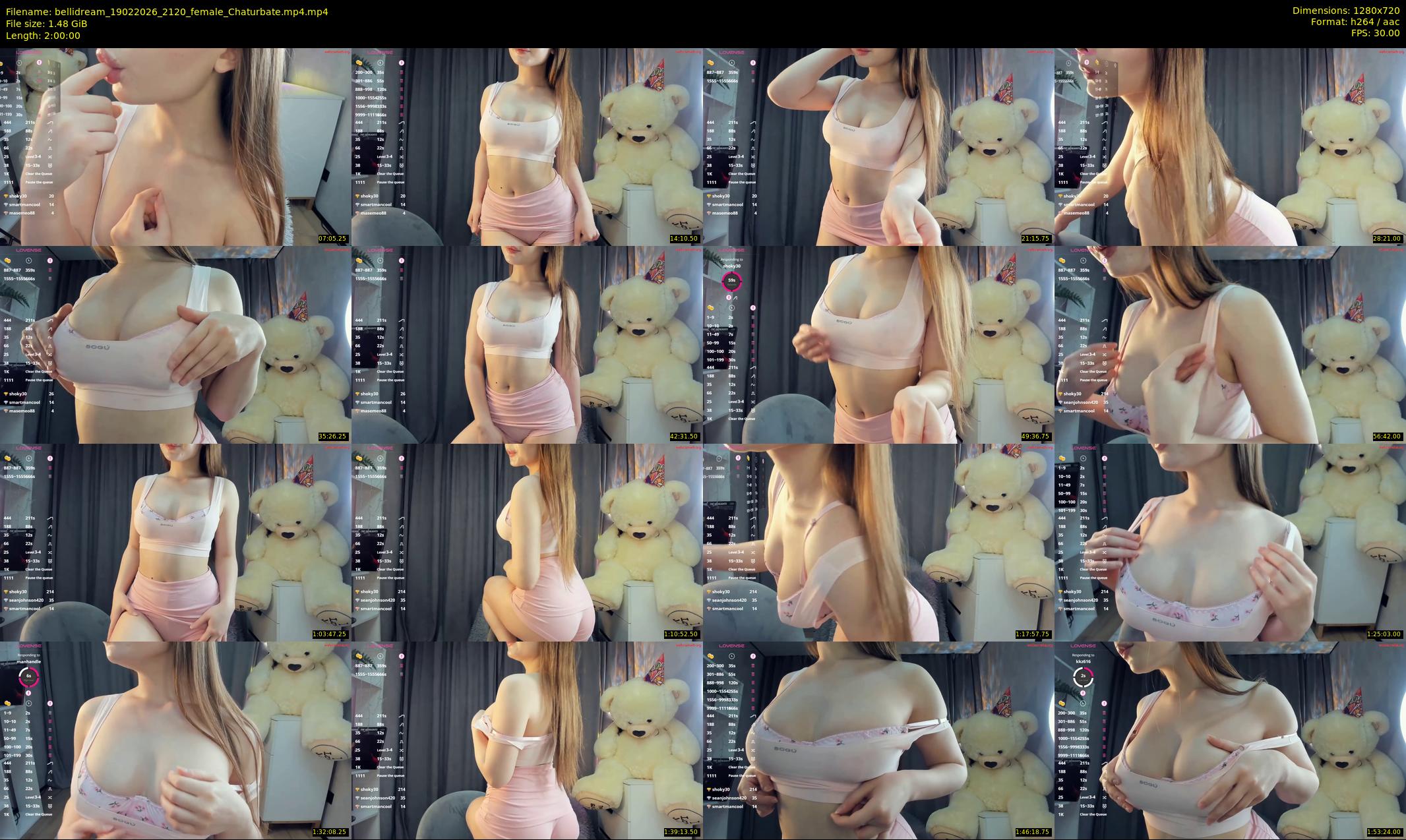 bellidream — 120 minute Chaturbate female cam show recording, 720p, Feb 19, 2026