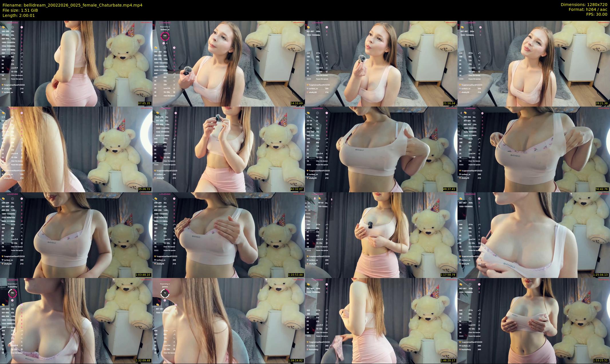 bellidream — 121 minute Chaturbate female cam show recording, 720p, Feb 20, 2026
