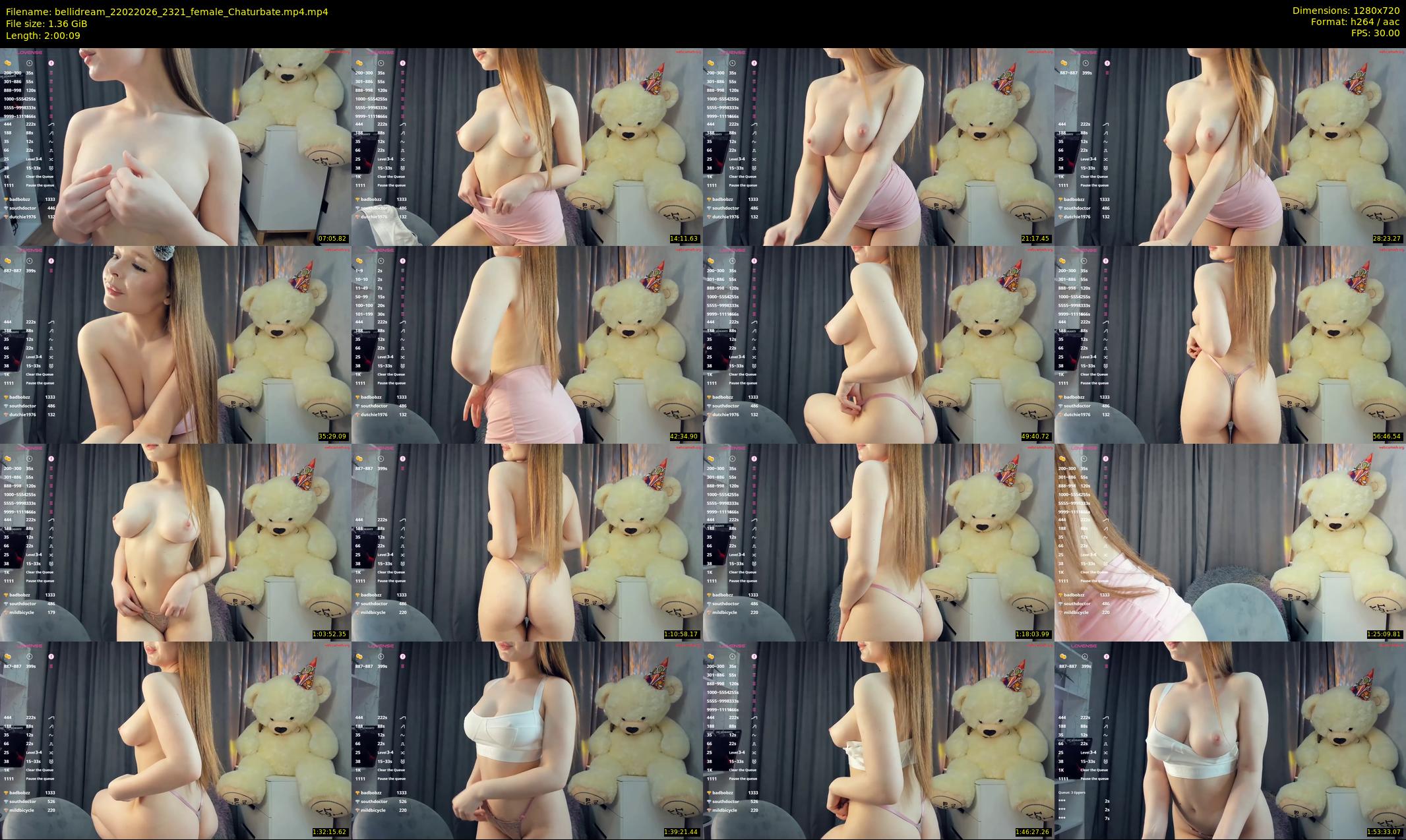 bellidream — 121 minute Chaturbate female cam show recording, 720p, Feb 22, 2026