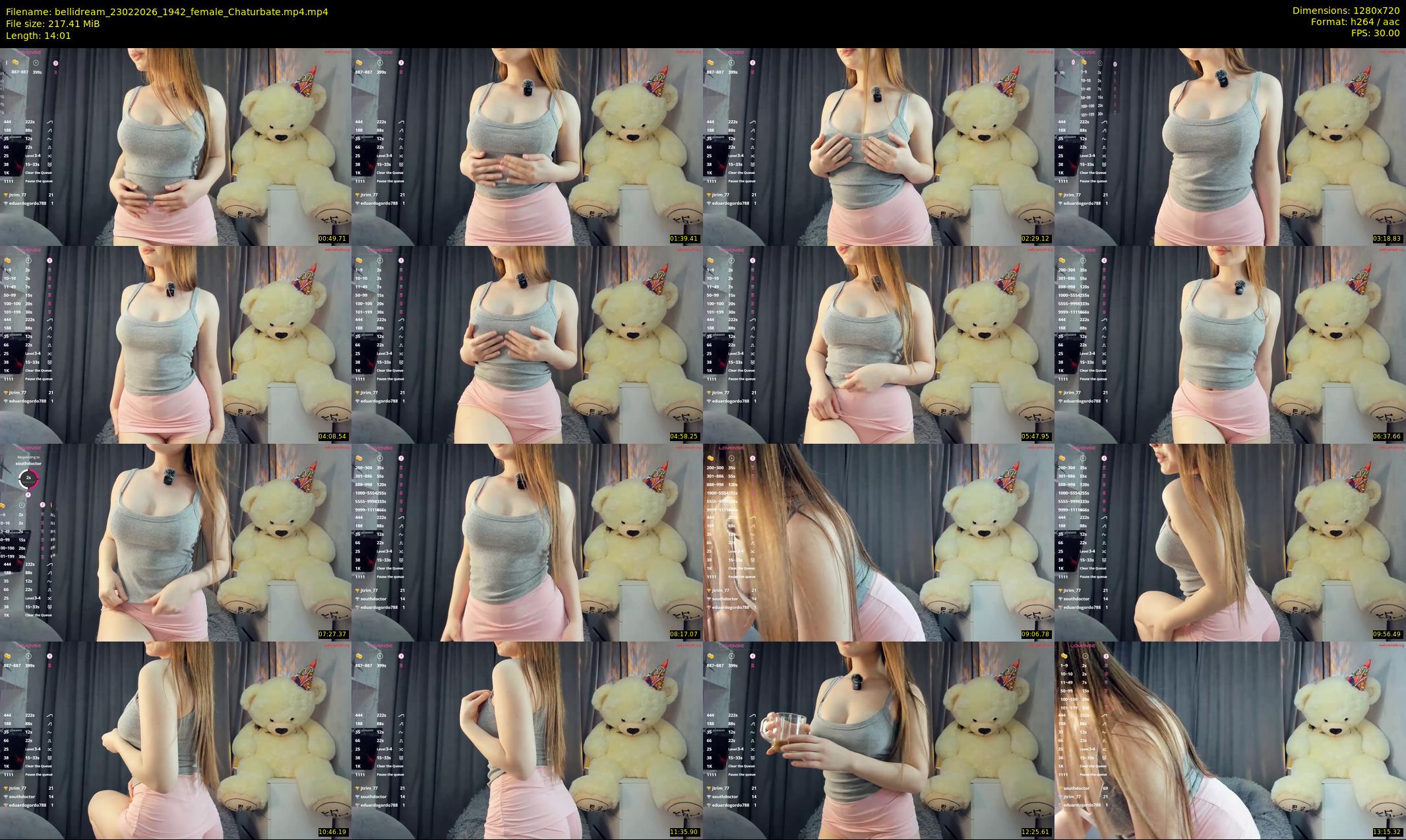 bellidream — 15 minute Chaturbate female cam show recording, 720p, Feb 23, 2026