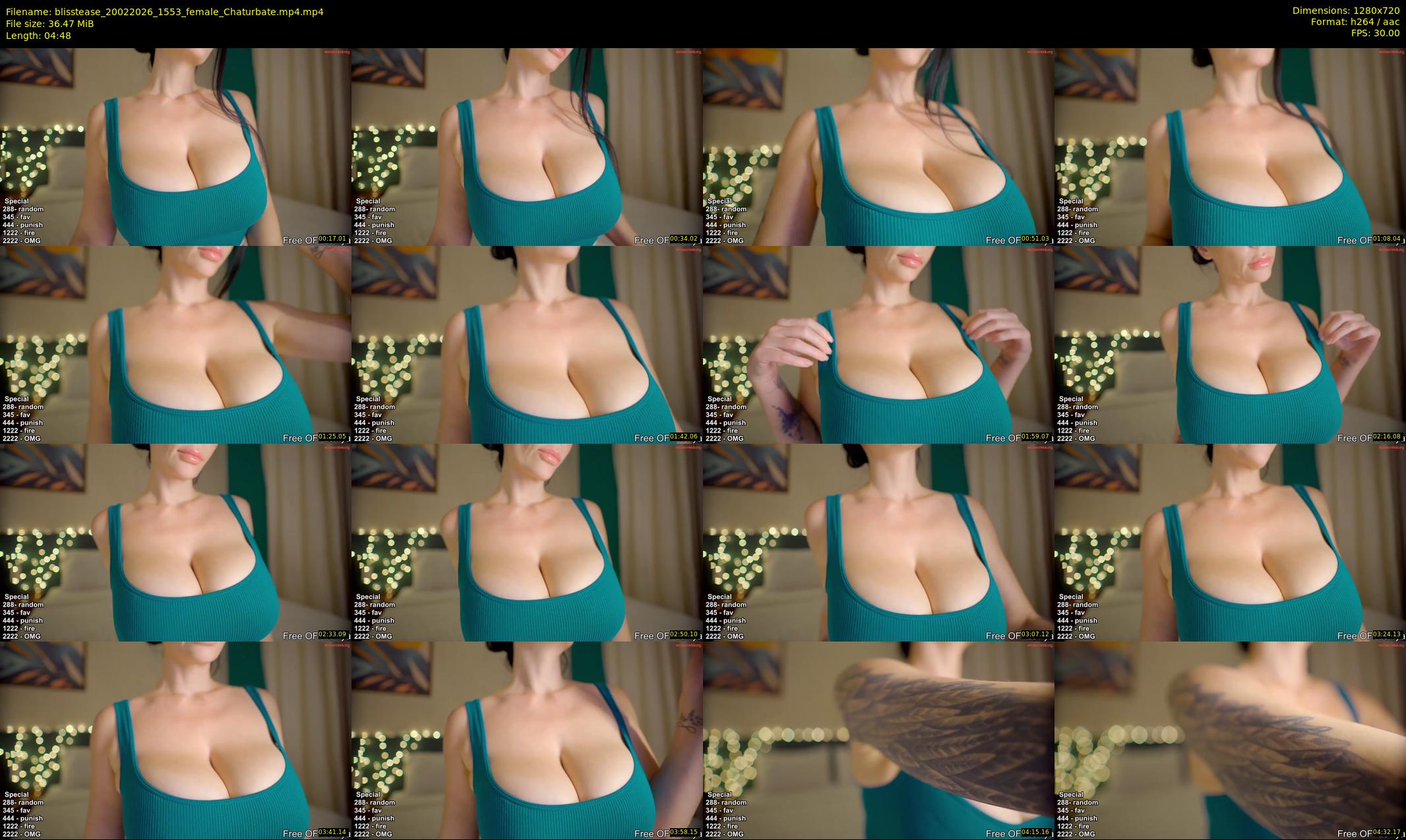 blisstease — 5 minute Chaturbate female cam show recording, 720p, Feb 20, 2026