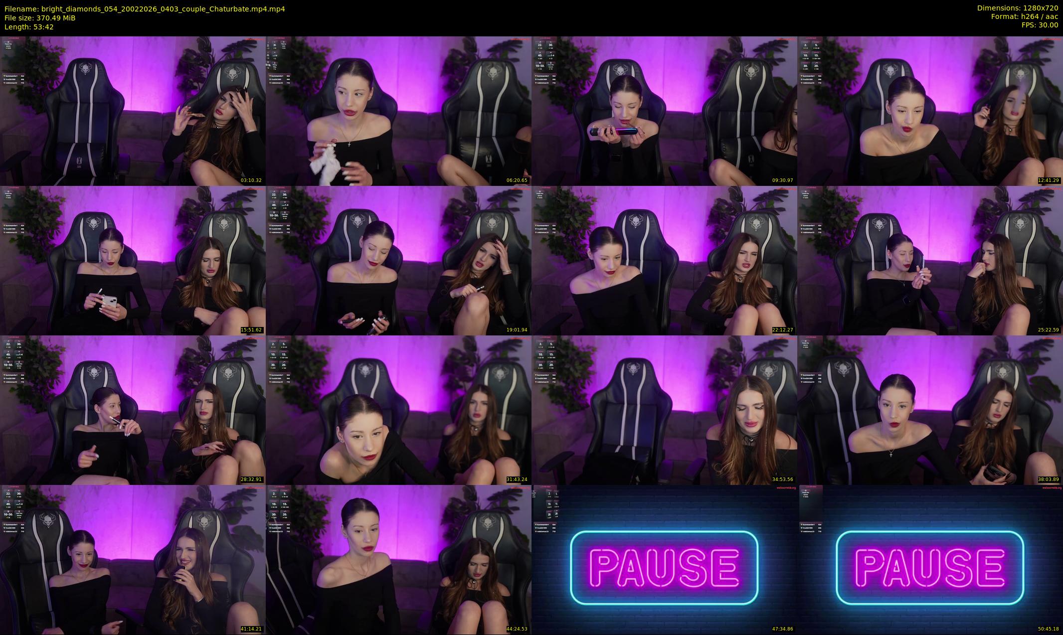 bright_diamonds_054 — 54 minute Chaturbate couple cam show recording, 720p, Feb 20, 2026