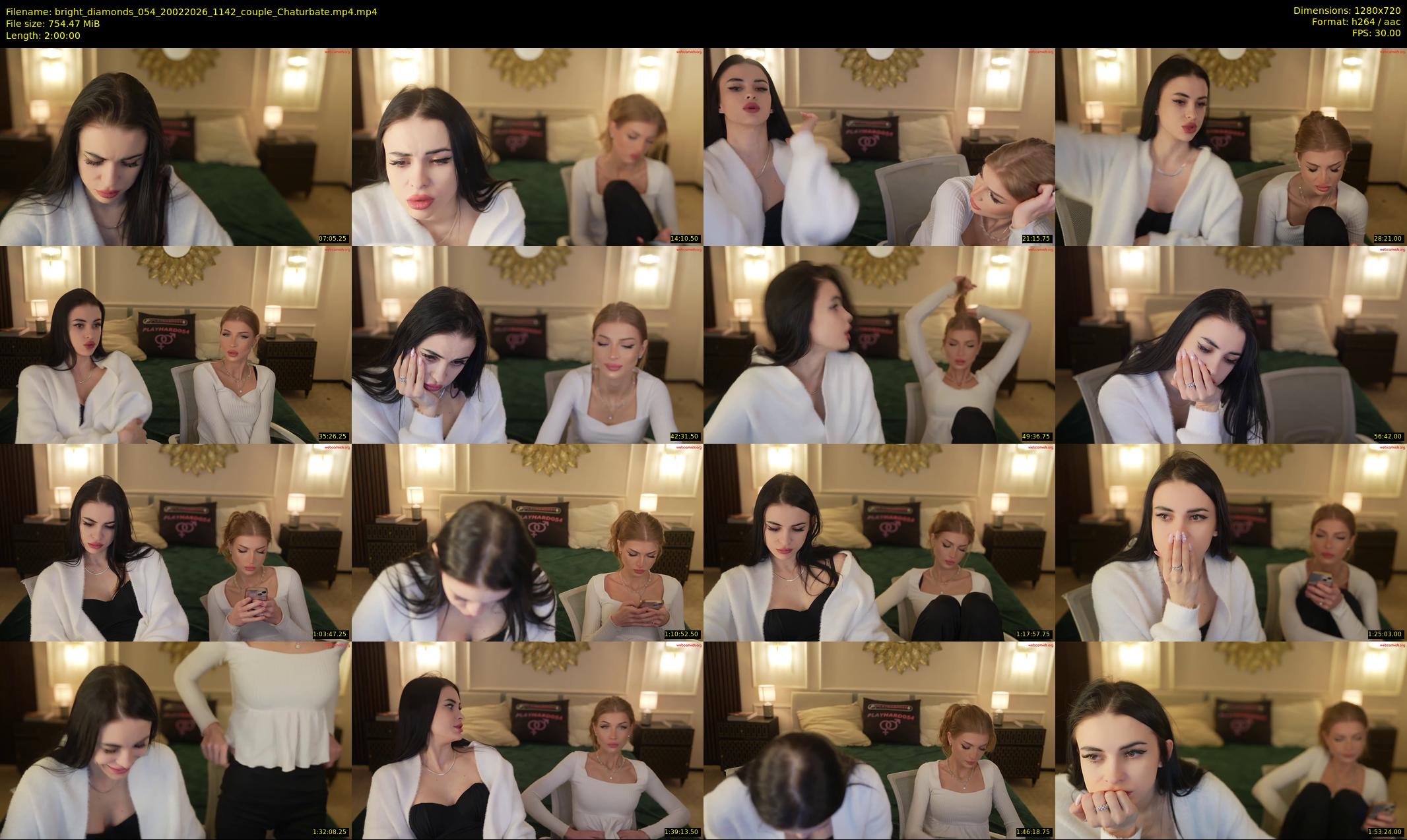 bright_diamonds_054 — 120 minute Chaturbate couple cam show recording, 720p, Feb 20, 2026