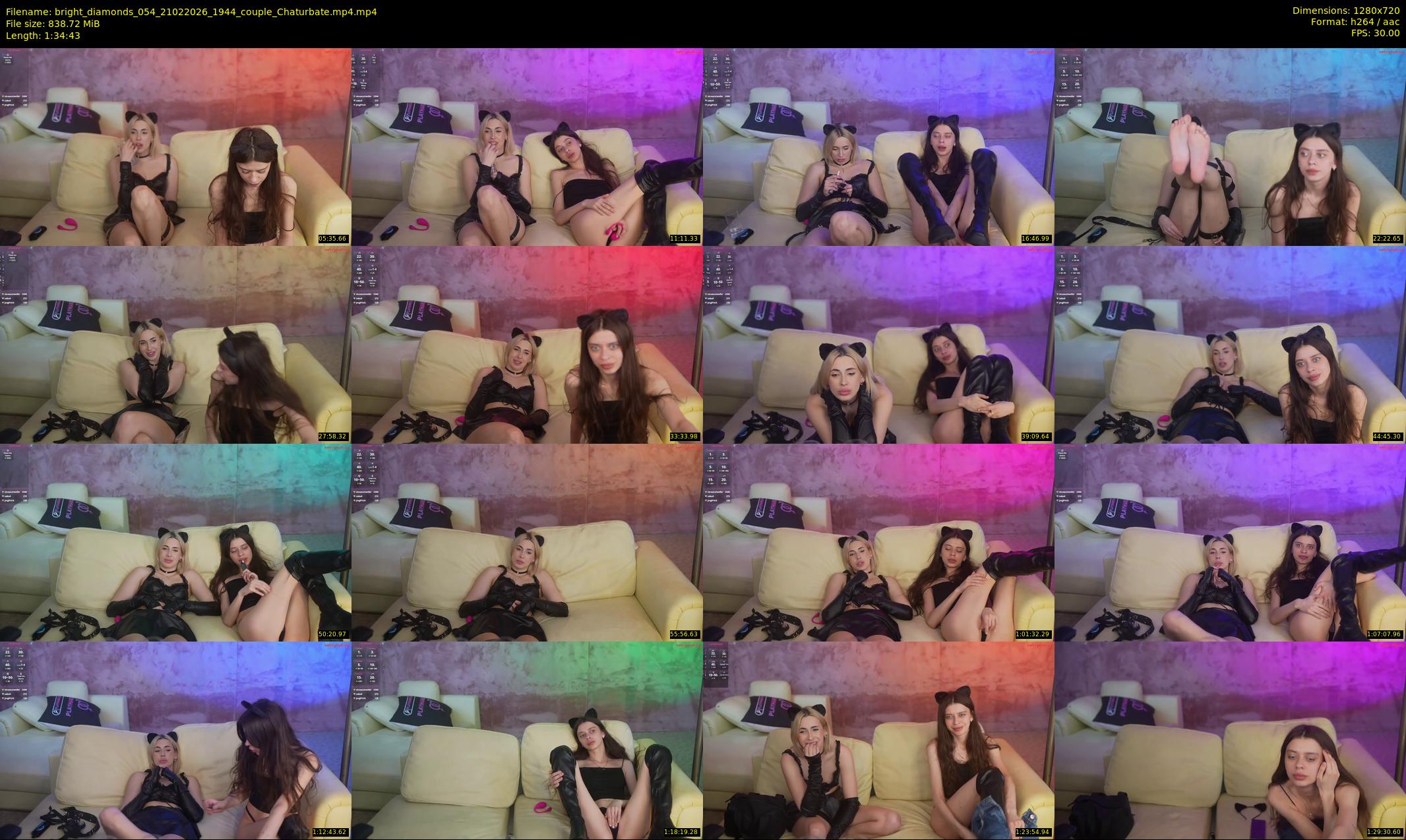 bright_diamonds_054 — 95 minute Chaturbate couple cam show recording, 720p, Feb 21, 2026
