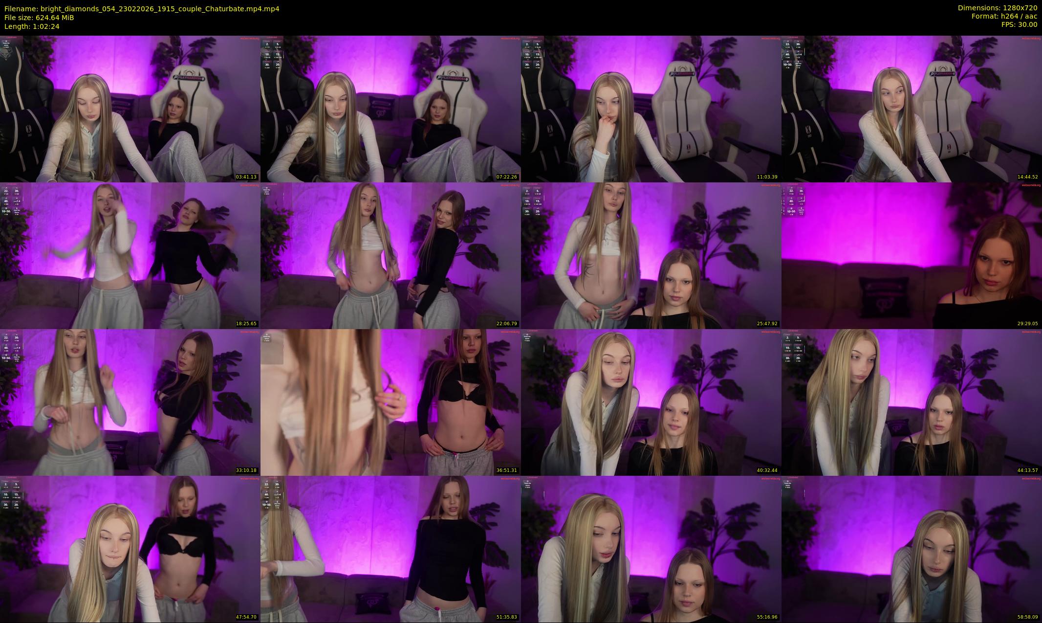 bright_diamonds_054 — 63 minute Chaturbate couple cam show recording, 720p, Feb 23, 2026