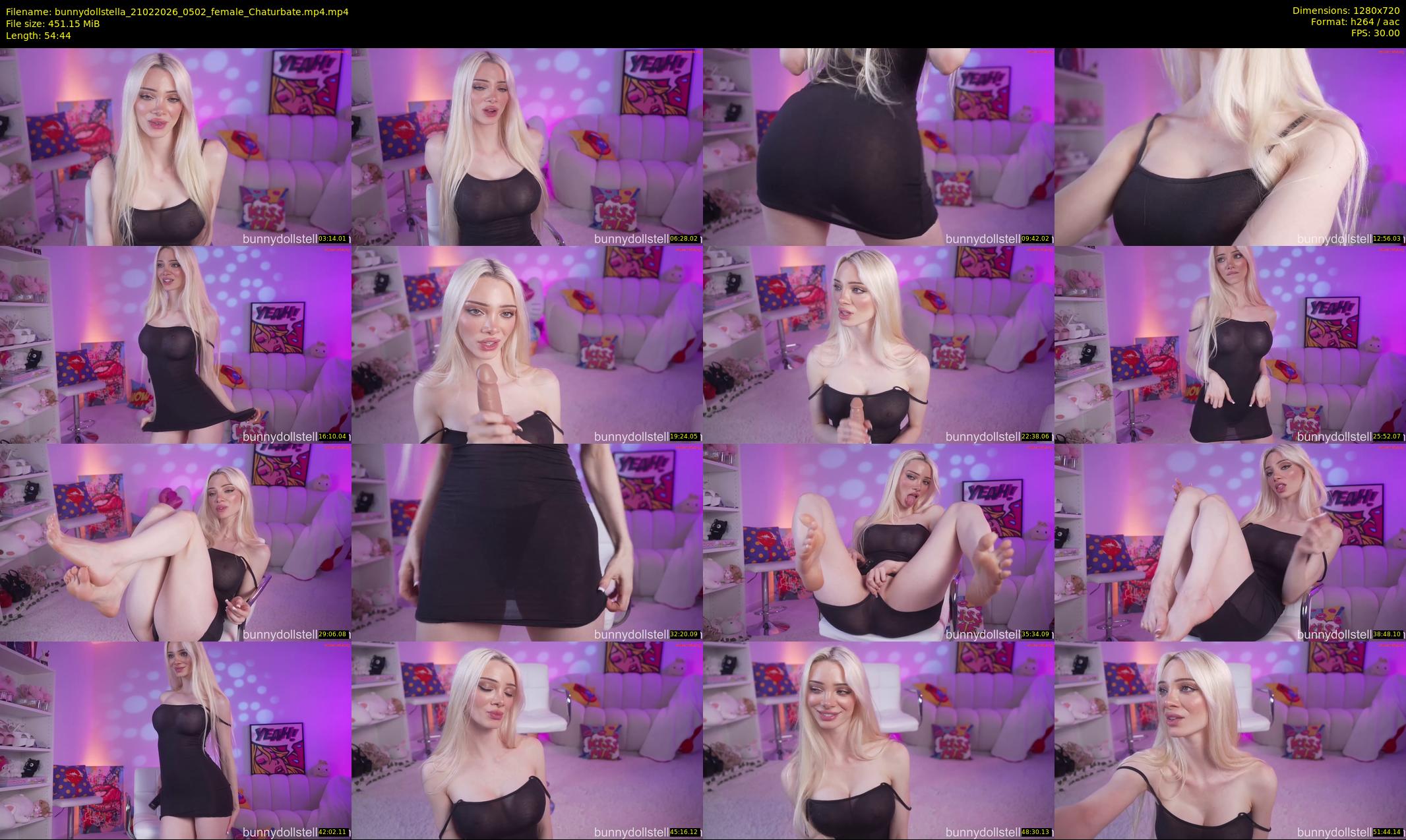 bunnydollstella — 55 minute Chaturbate female cam show recording, 720p, Feb 21, 2026