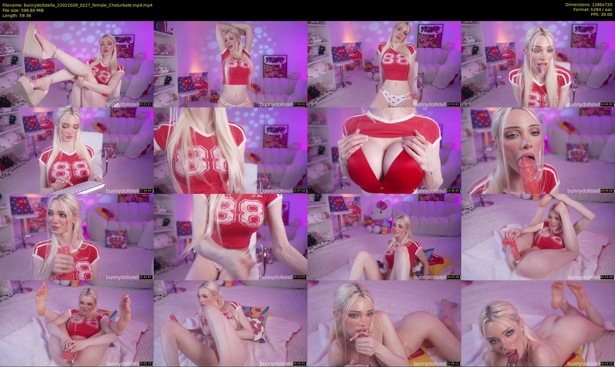 bunnydollstella — 60 minute Chaturbate female cam show recording, 720p, Feb 22, 2026