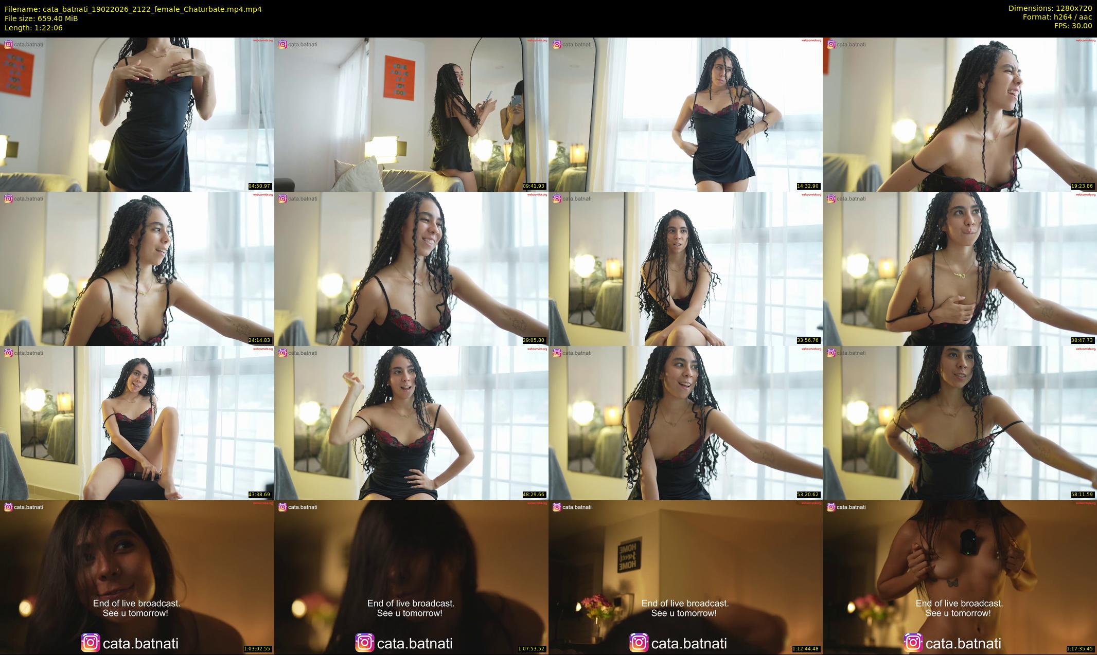 cata_batnati — 83 minute Chaturbate female cam show recording, 720p, Feb 19, 2026