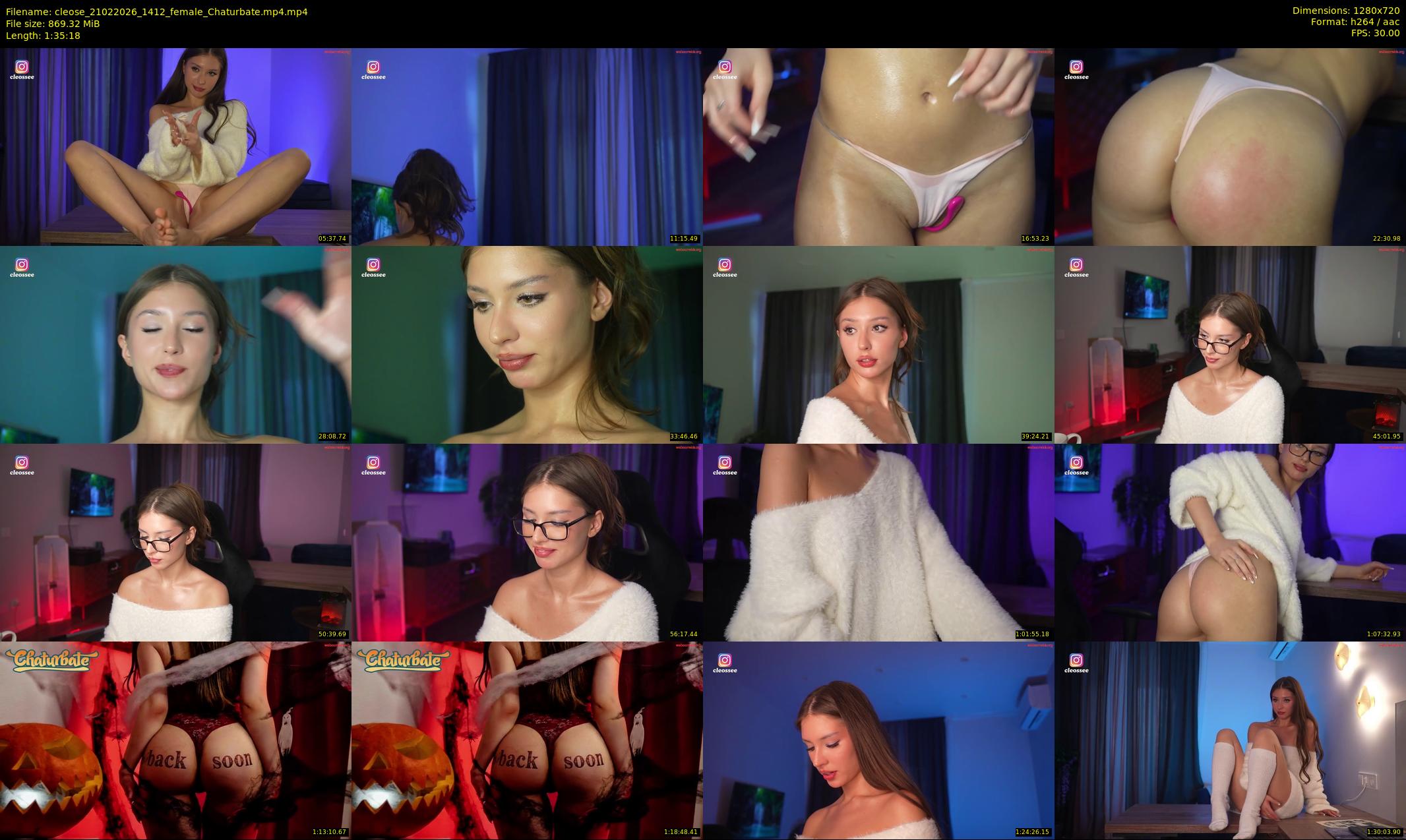 cleose — 96 minute Chaturbate female cam show recording, 720p, Feb 21, 2026