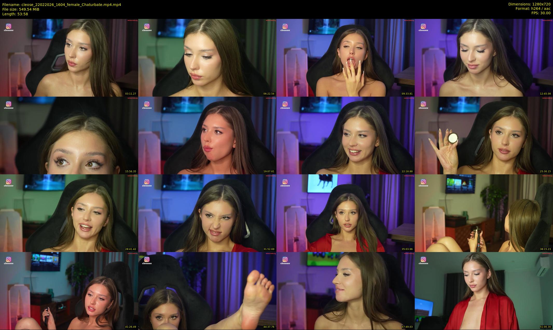 cleose — 54 minute Chaturbate female cam show recording, 720p, Feb 22, 2026