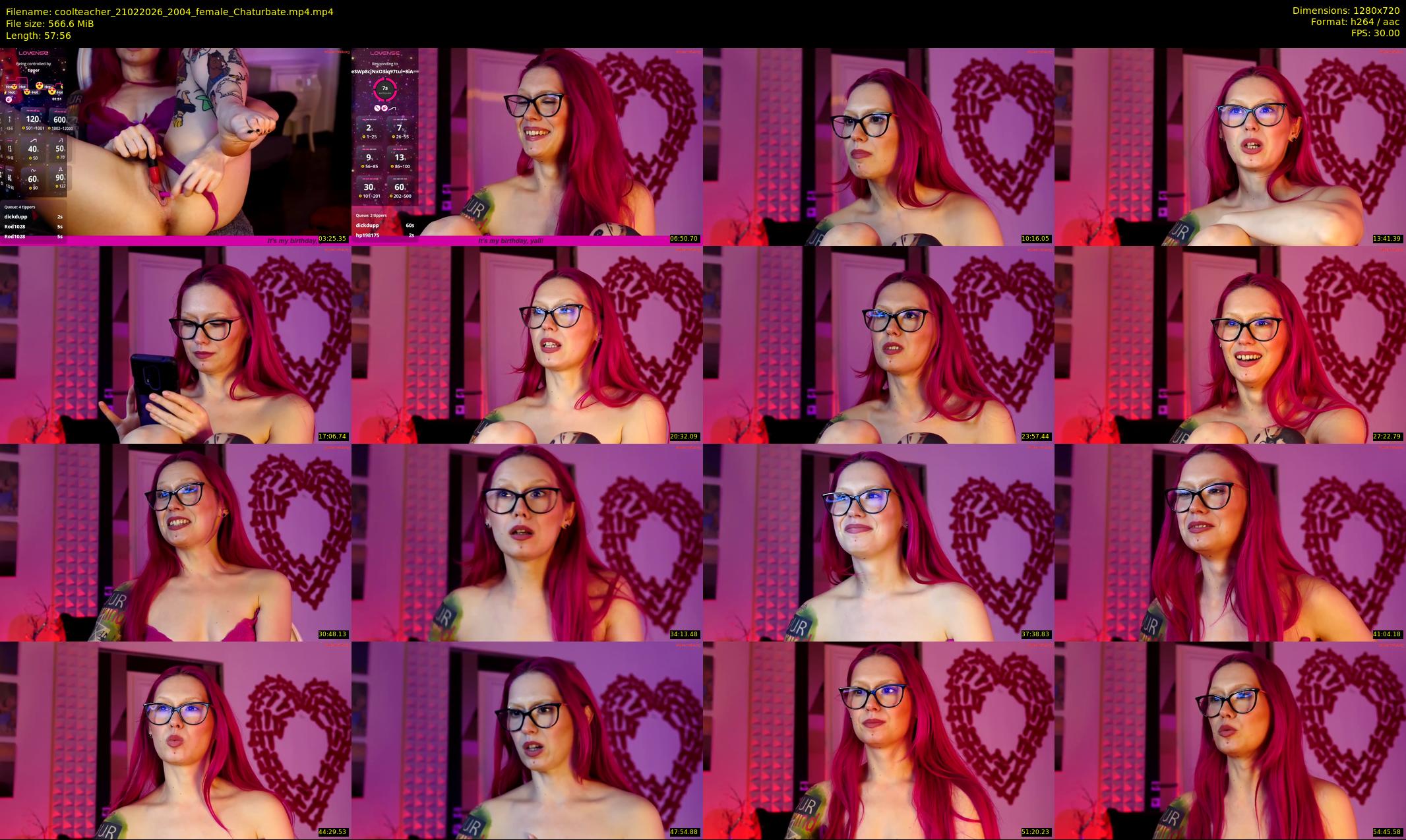 coolteacher — 58 minute Chaturbate female cam show recording, 720p, Feb 21, 2026