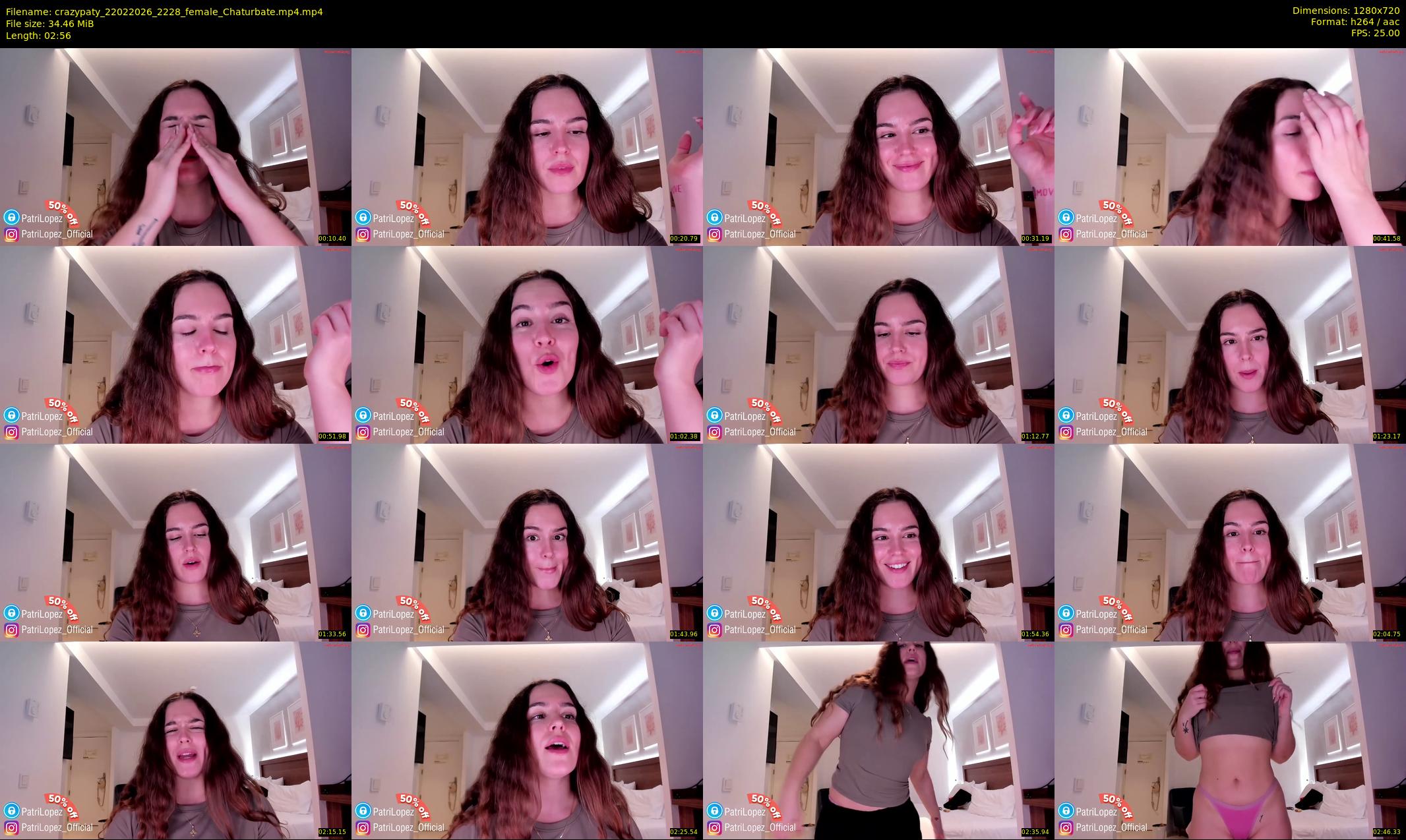 crazypaty — 3 minute Chaturbate female cam show recording, 720p, Feb 22, 2026