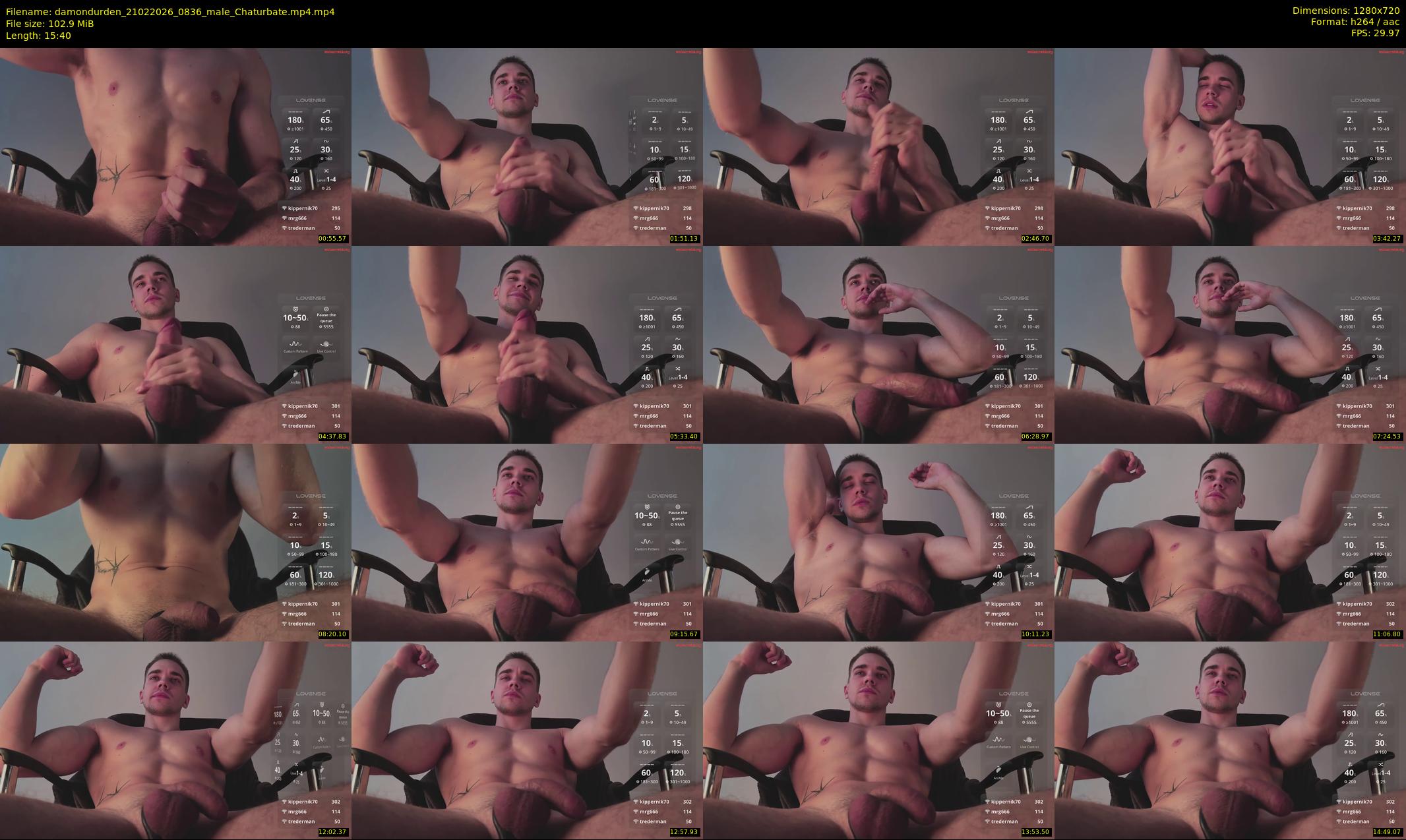 damondurden — 16 minute Chaturbate male cam show recording, 720p, Feb 21, 2026