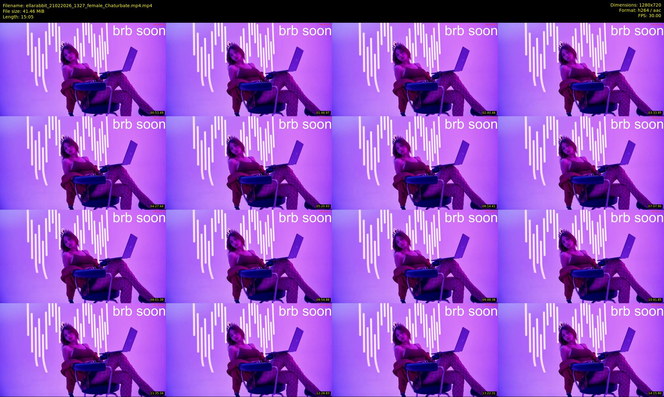 ellarabbit — 16 minute Chaturbate female cam show recording, 720p, Feb 21, 2026
