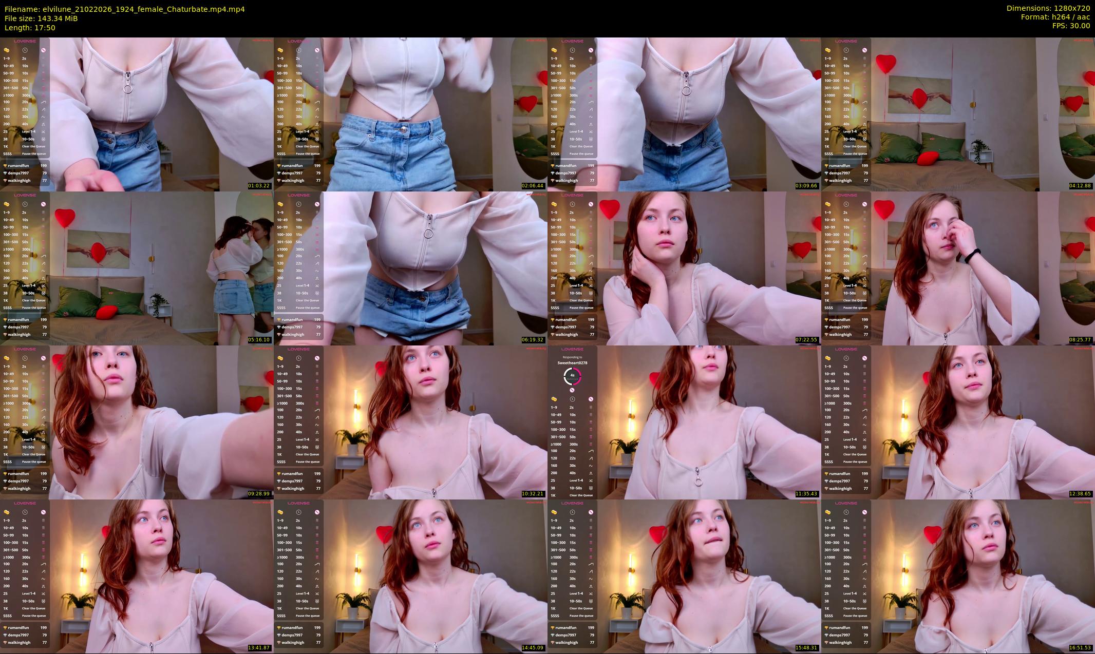 elvilune — 18 minute Chaturbate female cam show recording, 720p, Feb 21, 2026