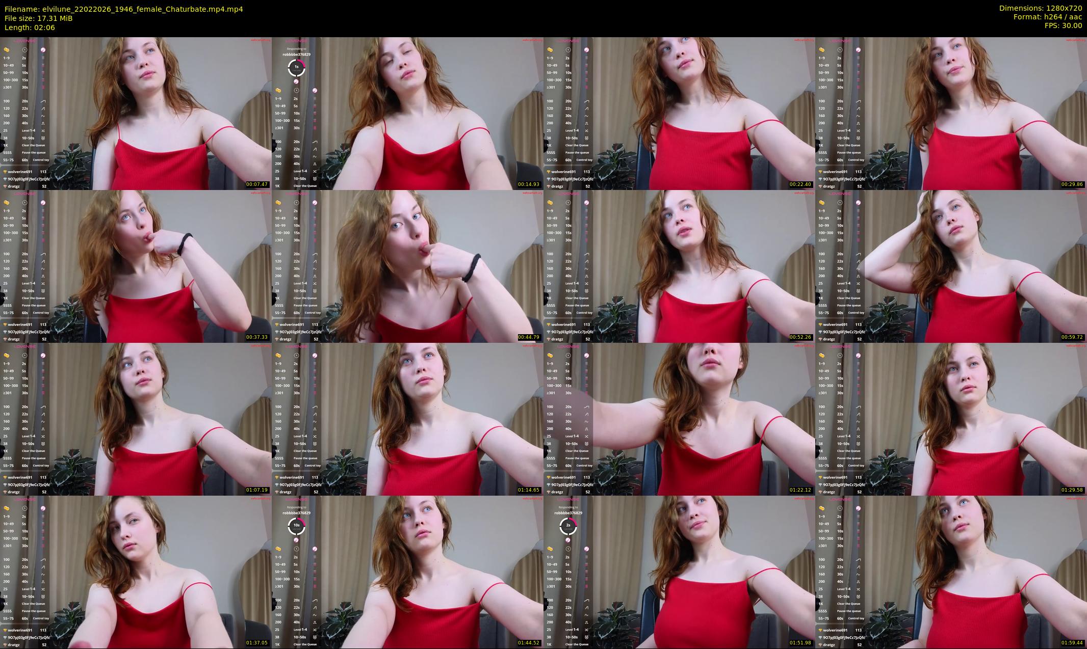 elvilune — 3 minute Chaturbate female cam show recording, 720p, Feb 22, 2026