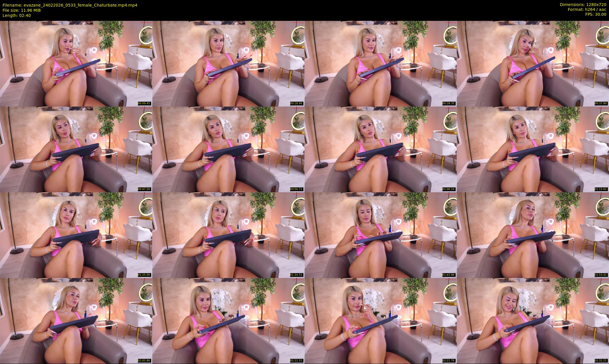 evazane — 3 minute Chaturbate female cam show recording, 720p, Feb 24, 2026