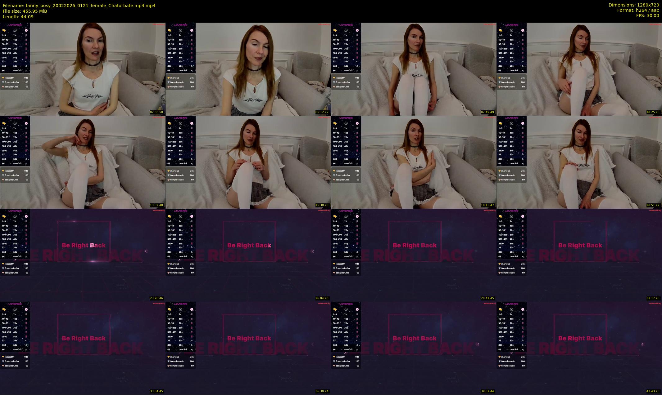 fanny_posy — 45 minute Chaturbate female cam show recording, 720p, Feb 20, 2026