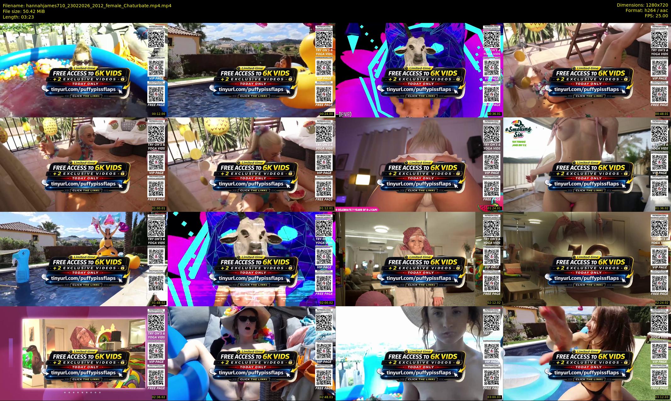 hannahjames710 — 4 minute Chaturbate female cam show recording, 720p, Feb 23, 2026