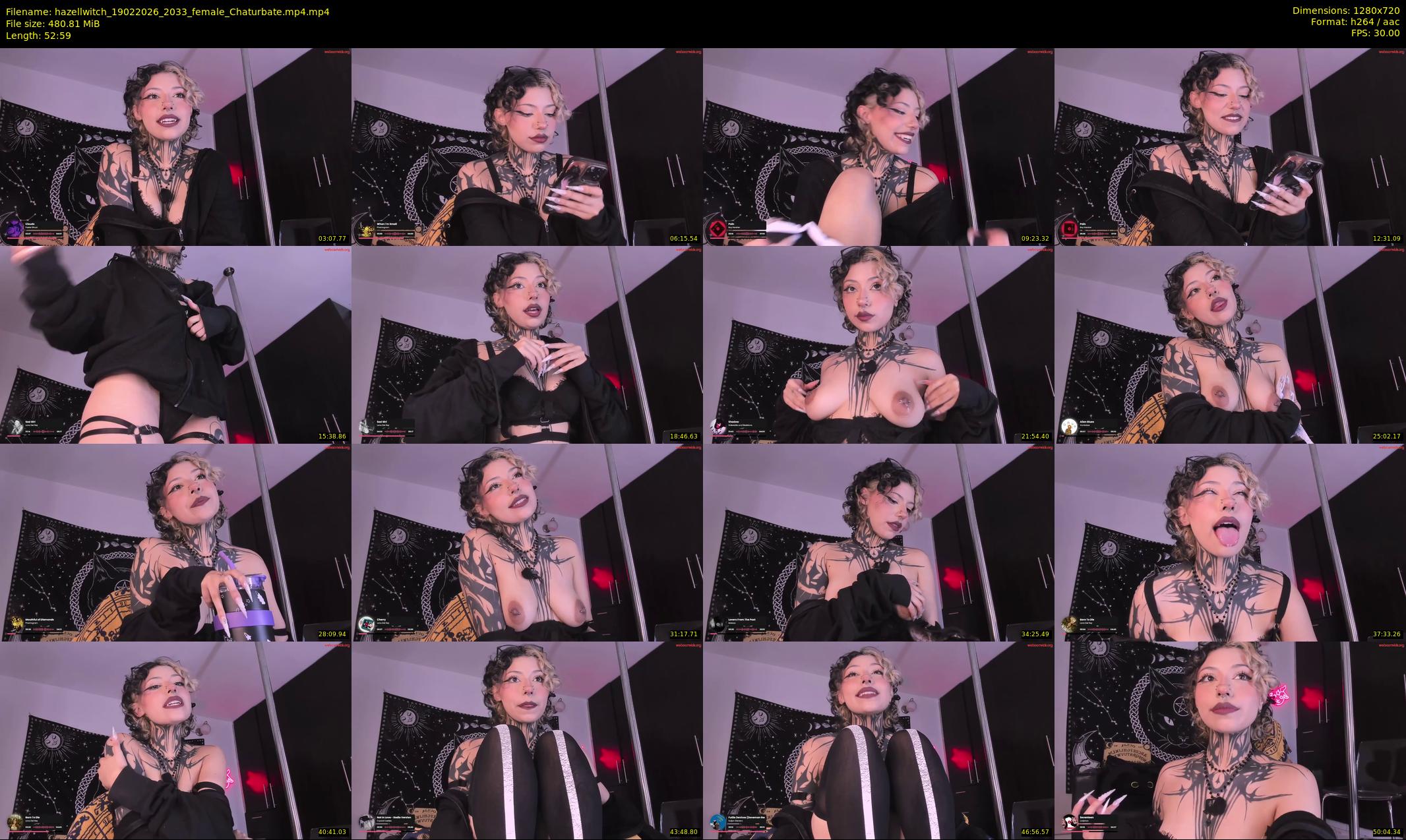 hazellwitch — 53 minute Chaturbate female cam show recording, 720p, Feb 19, 2026