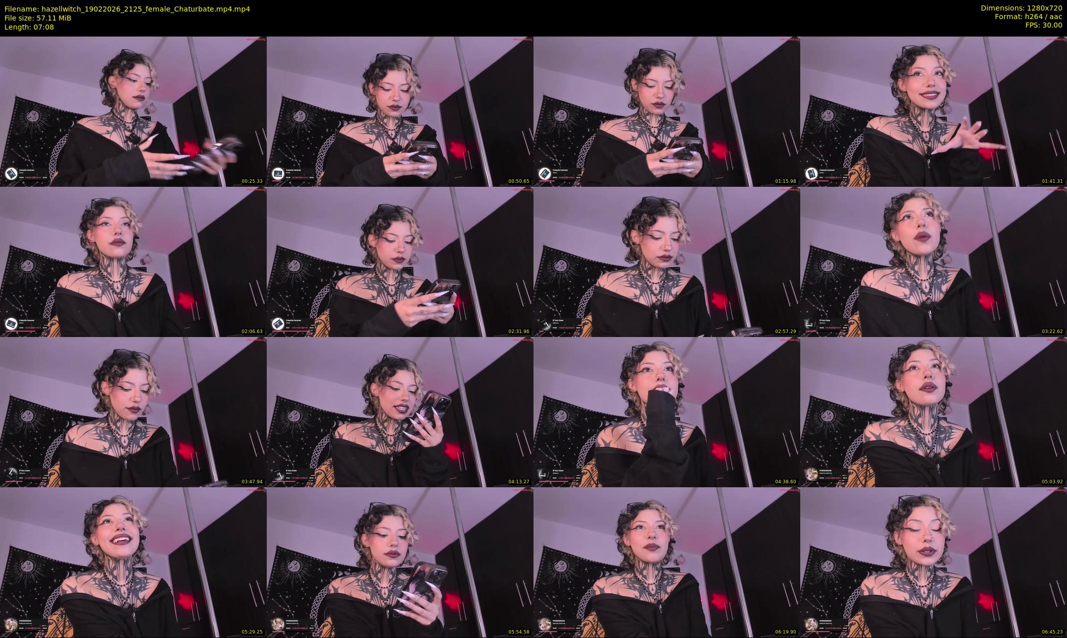 hazellwitch — 8 minute Chaturbate female cam show recording, 720p, Feb 19, 2026