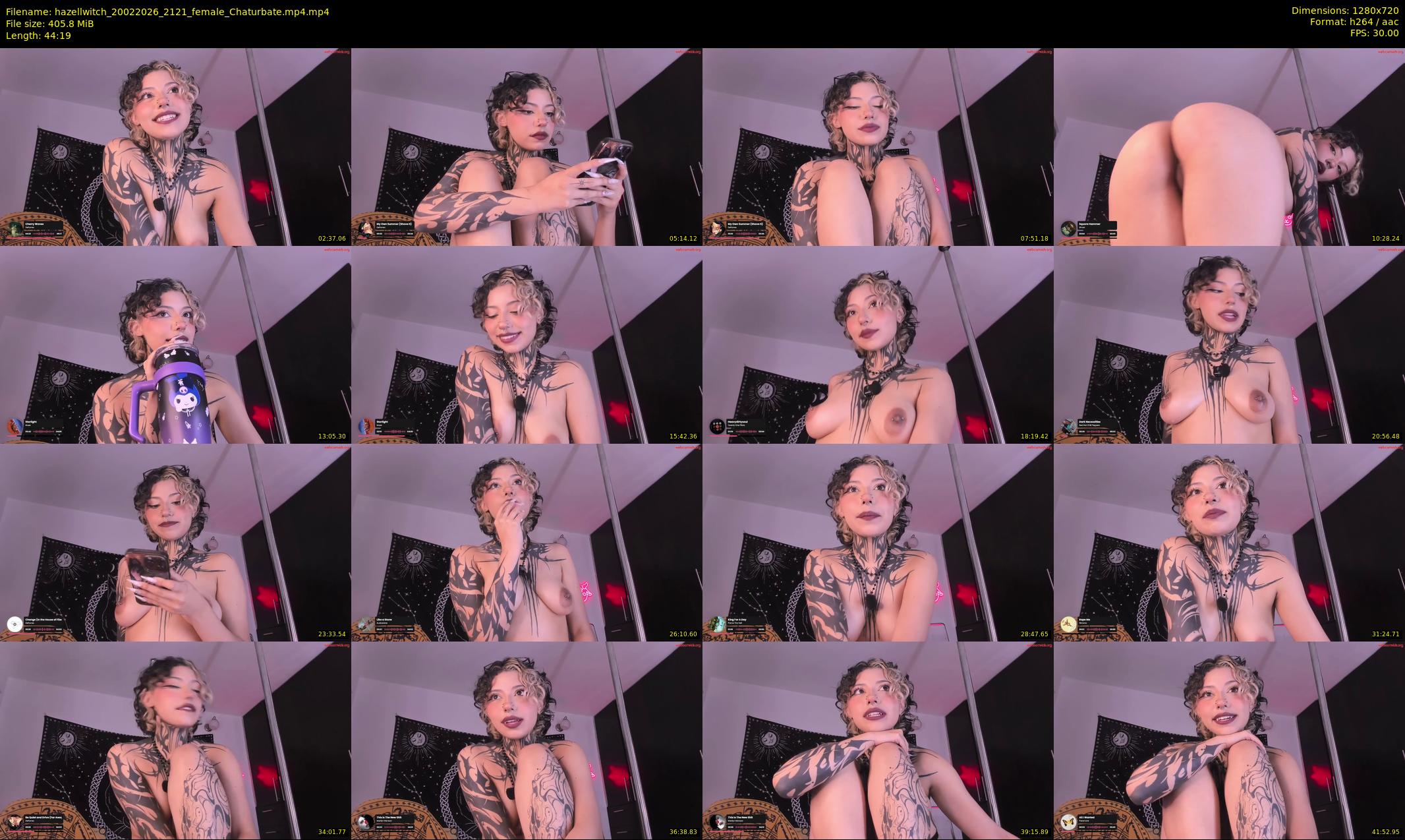 hazellwitch — 45 minute Chaturbate female cam show recording, 720p, Feb 20, 2026