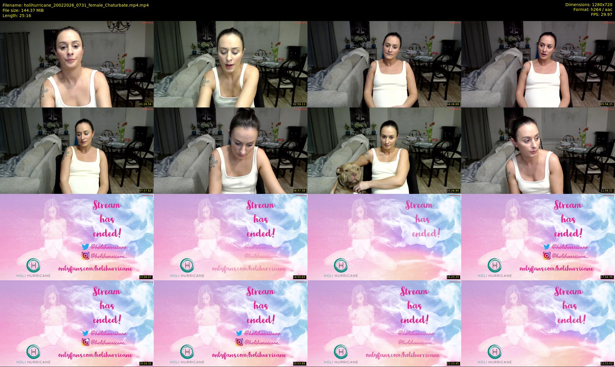 holihurricane — 26 minute Chaturbate female cam show recording, 720p, Feb 20, 2026
