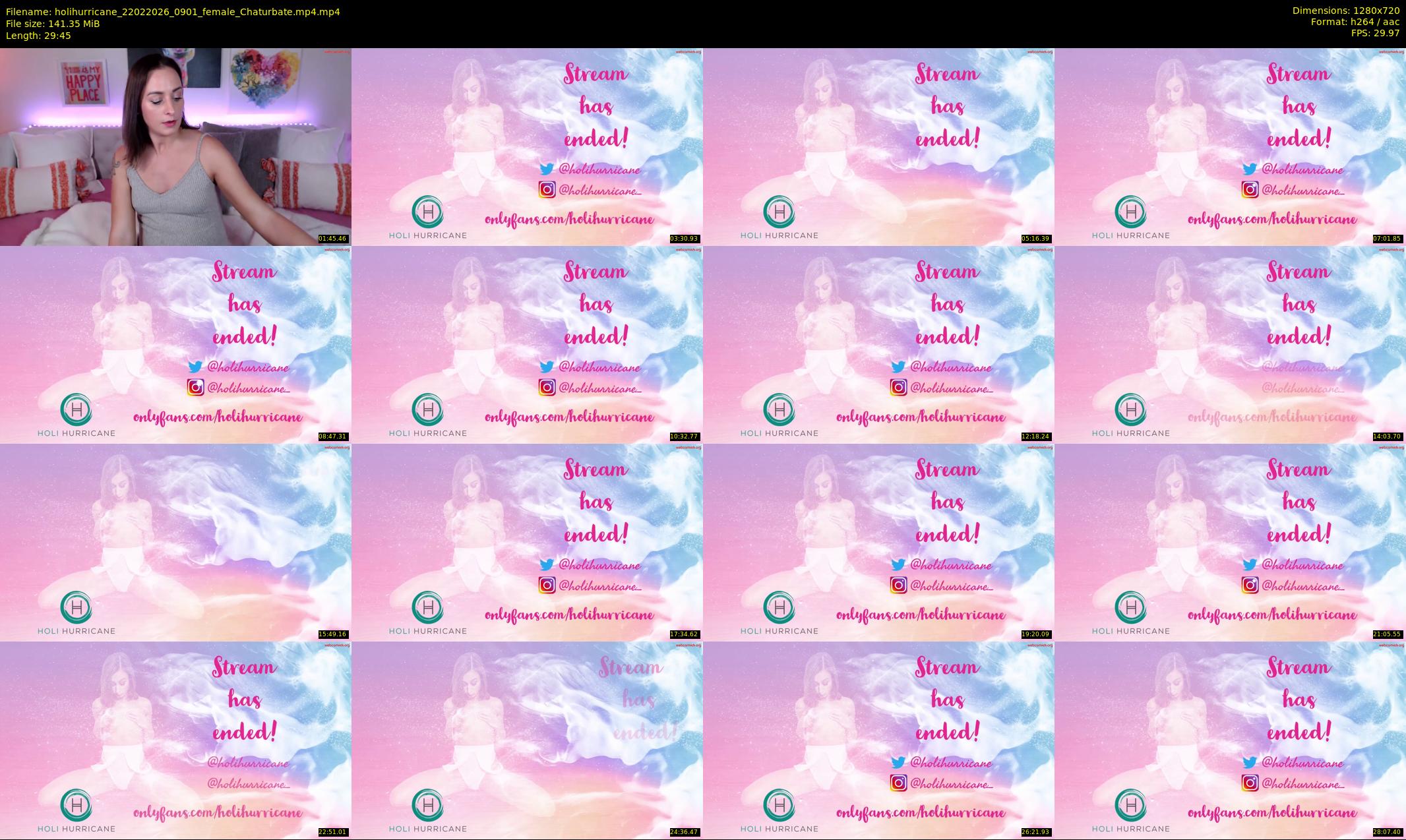 holihurricane — 30 minute Chaturbate female cam show recording, 720p, Feb 22, 2026