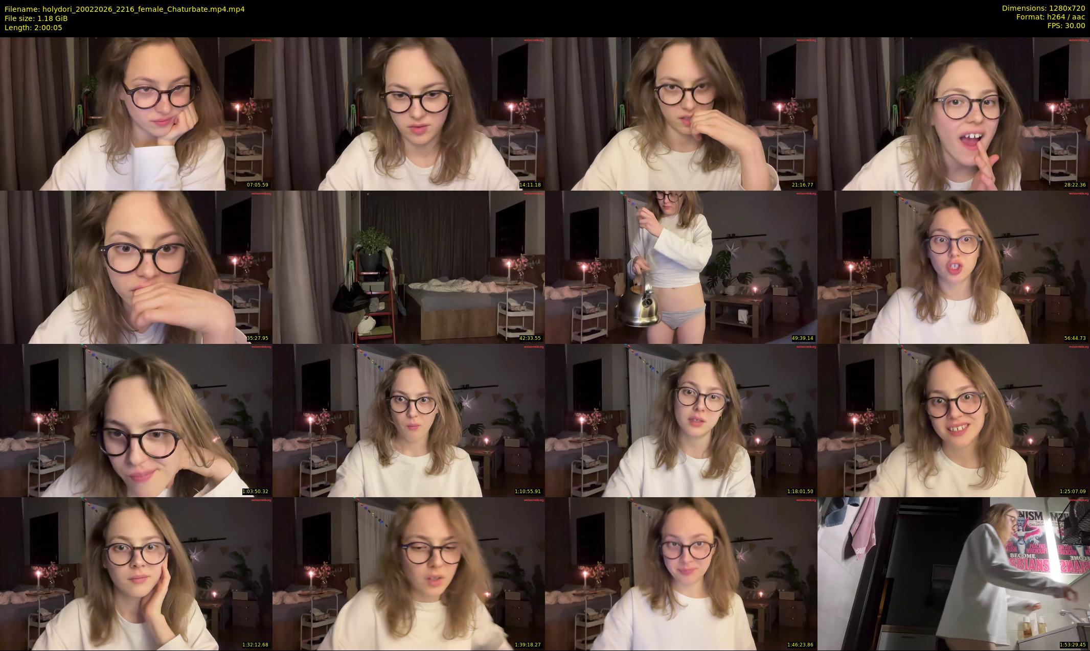 holydori — 121 minute Chaturbate female cam show recording, 720p, Feb 20, 2026