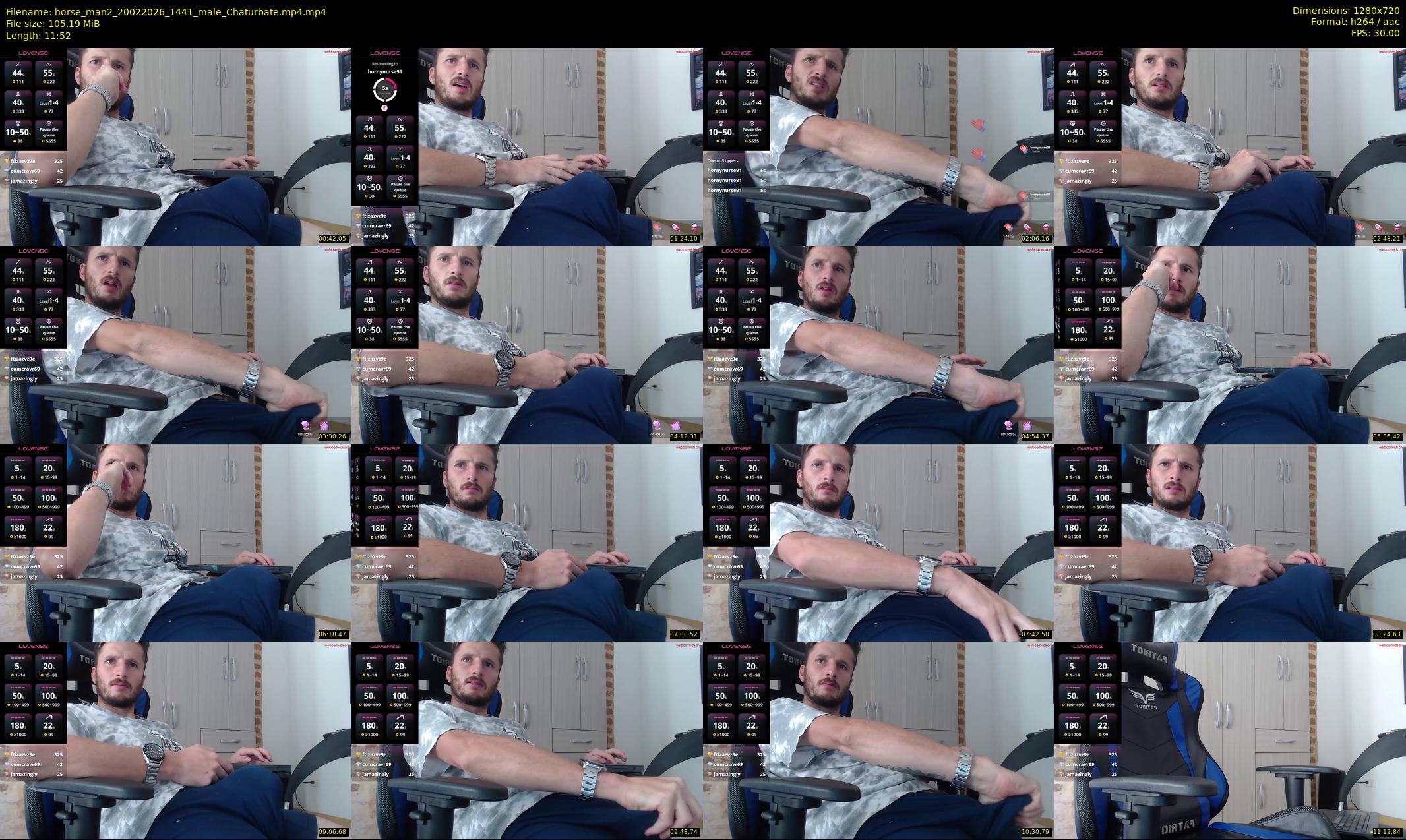 horse_man2 — 12 minute Chaturbate male cam show recording, 720p, Feb 20, 2026