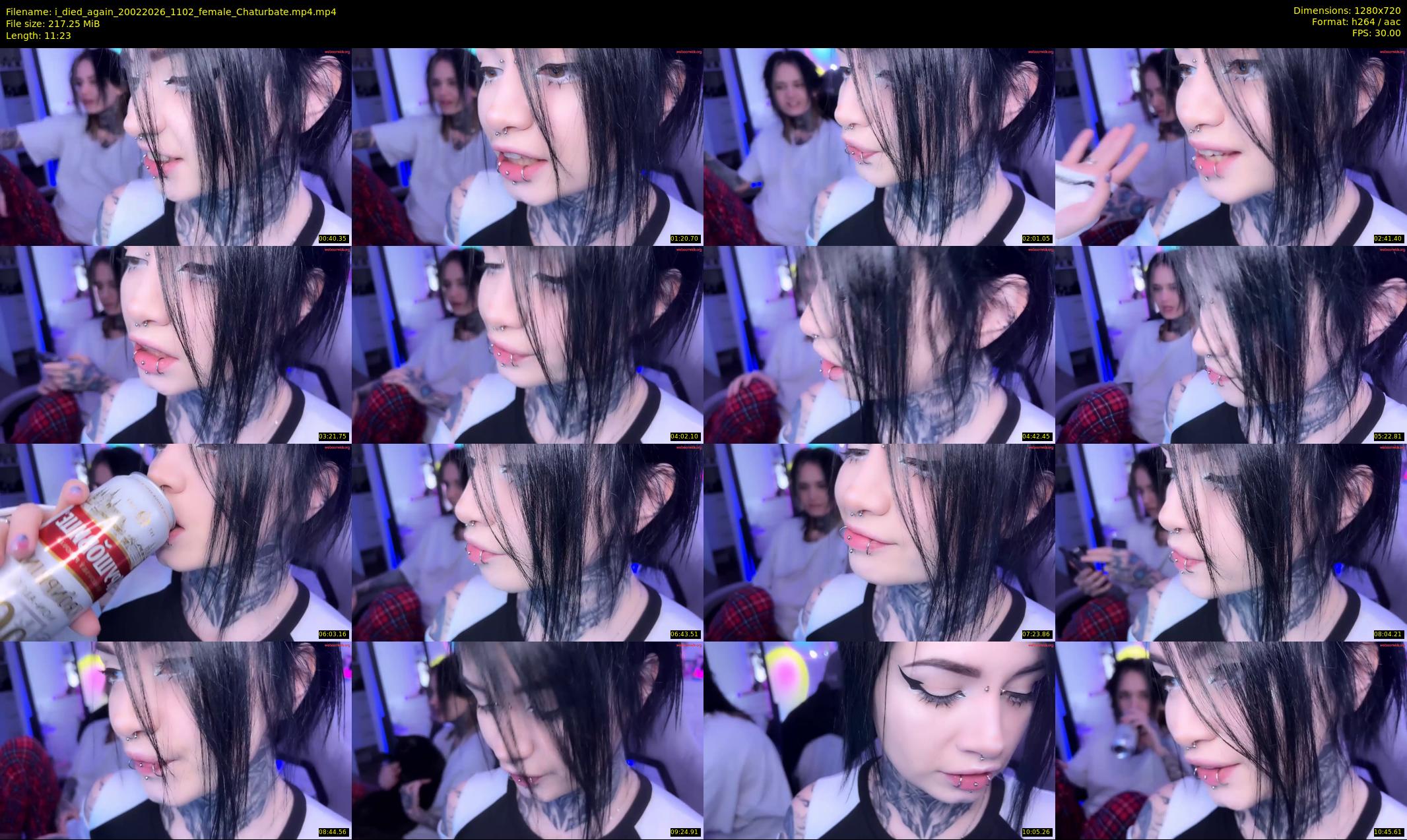 i_died_again — 12 minute Chaturbate female cam show recording, 720p, Feb 20, 2026