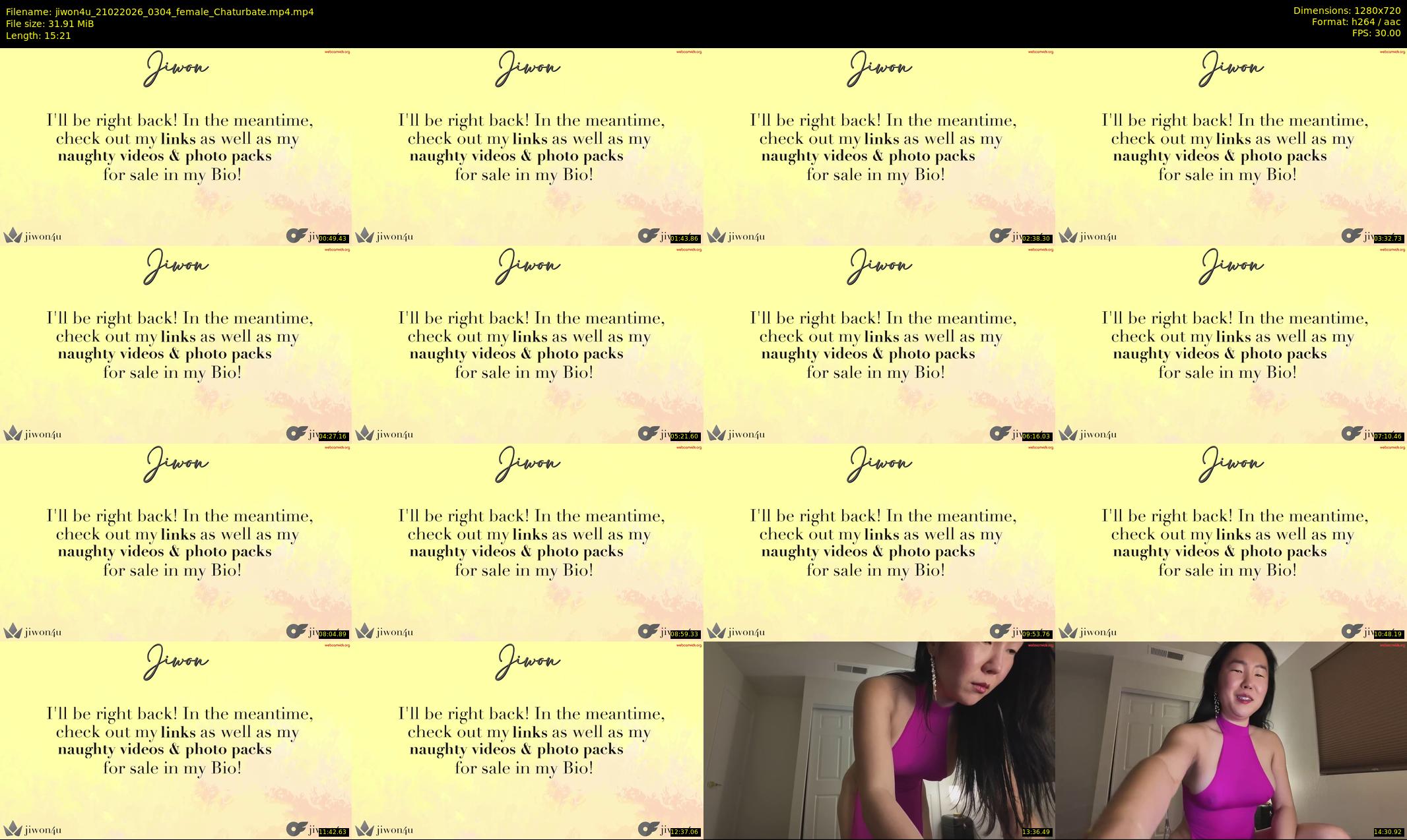 jiwon4u — 16 minute Chaturbate female cam show recording, 720p, Feb 21, 2026