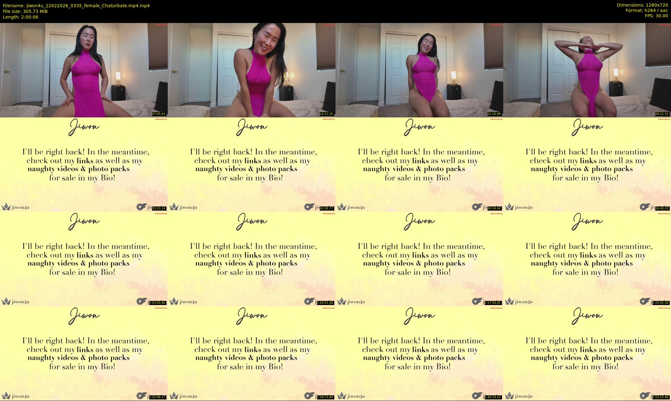 jiwon4u — 121 minute Chaturbate female cam show recording, 720p, Feb 22, 2026
