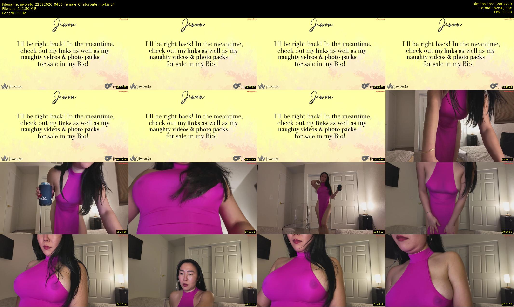 jiwon4u — 30 minute Chaturbate female cam show recording, 720p, Feb 22, 2026